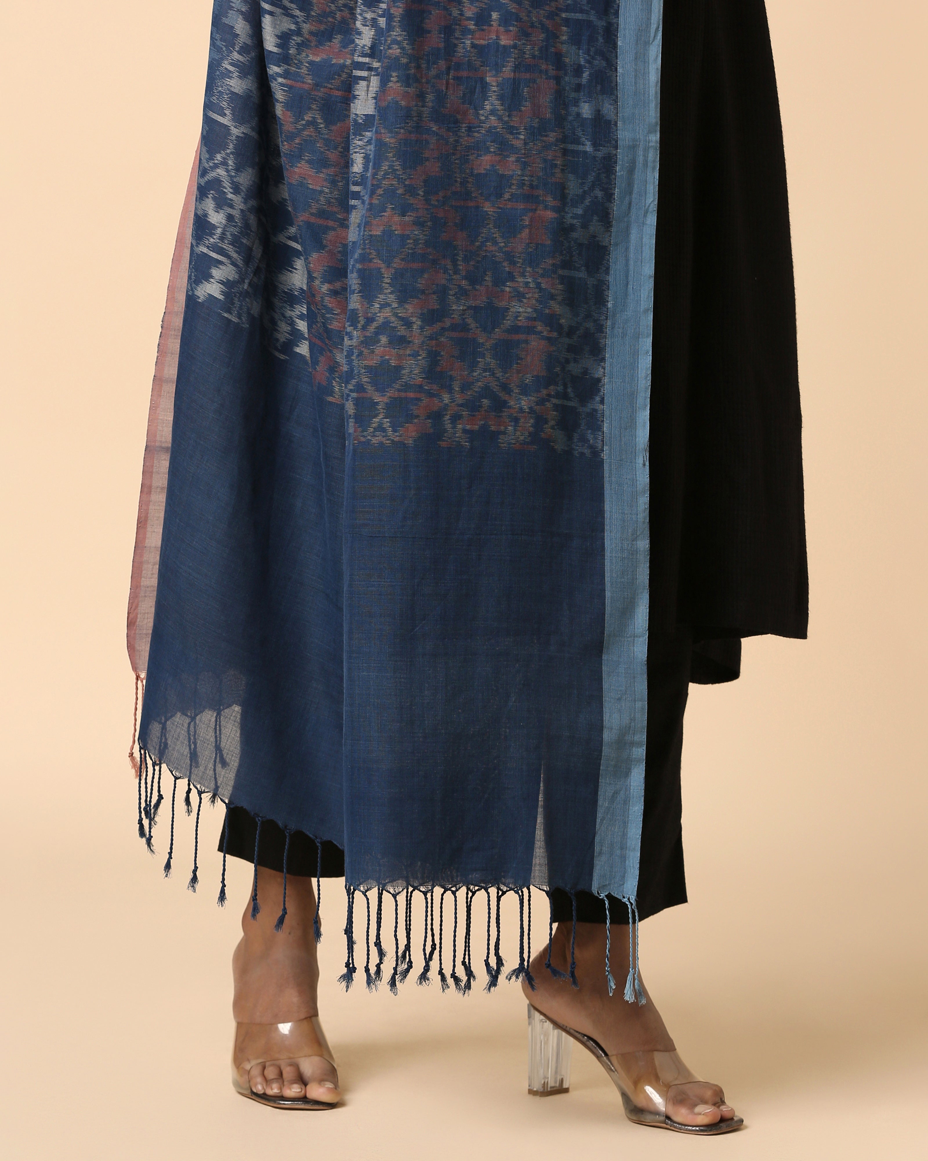 Sarang Pochampally Weft Ikat Cotton Dupatta