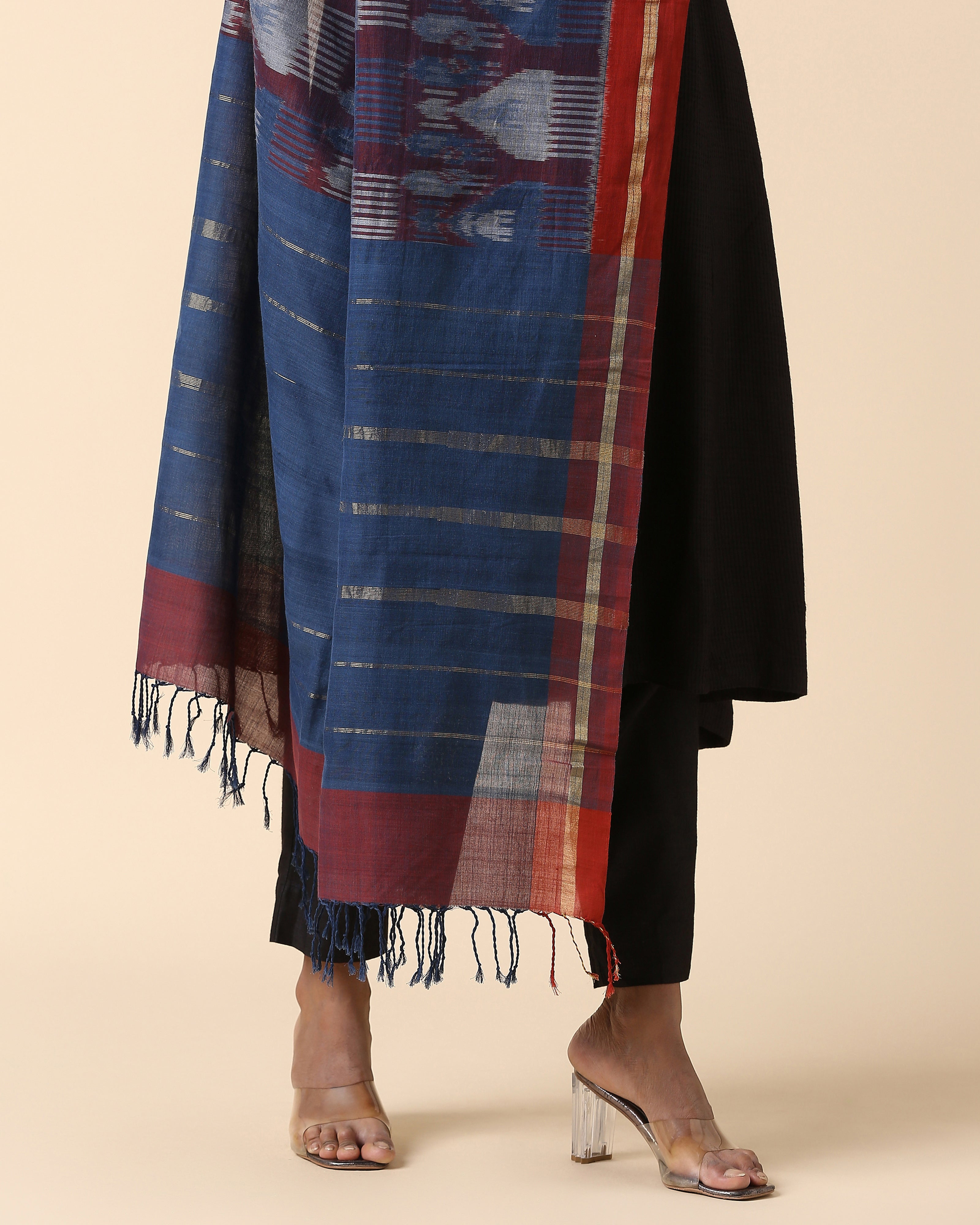 Janhavi Pochampally Weft Ikat Cotton Dupatta
