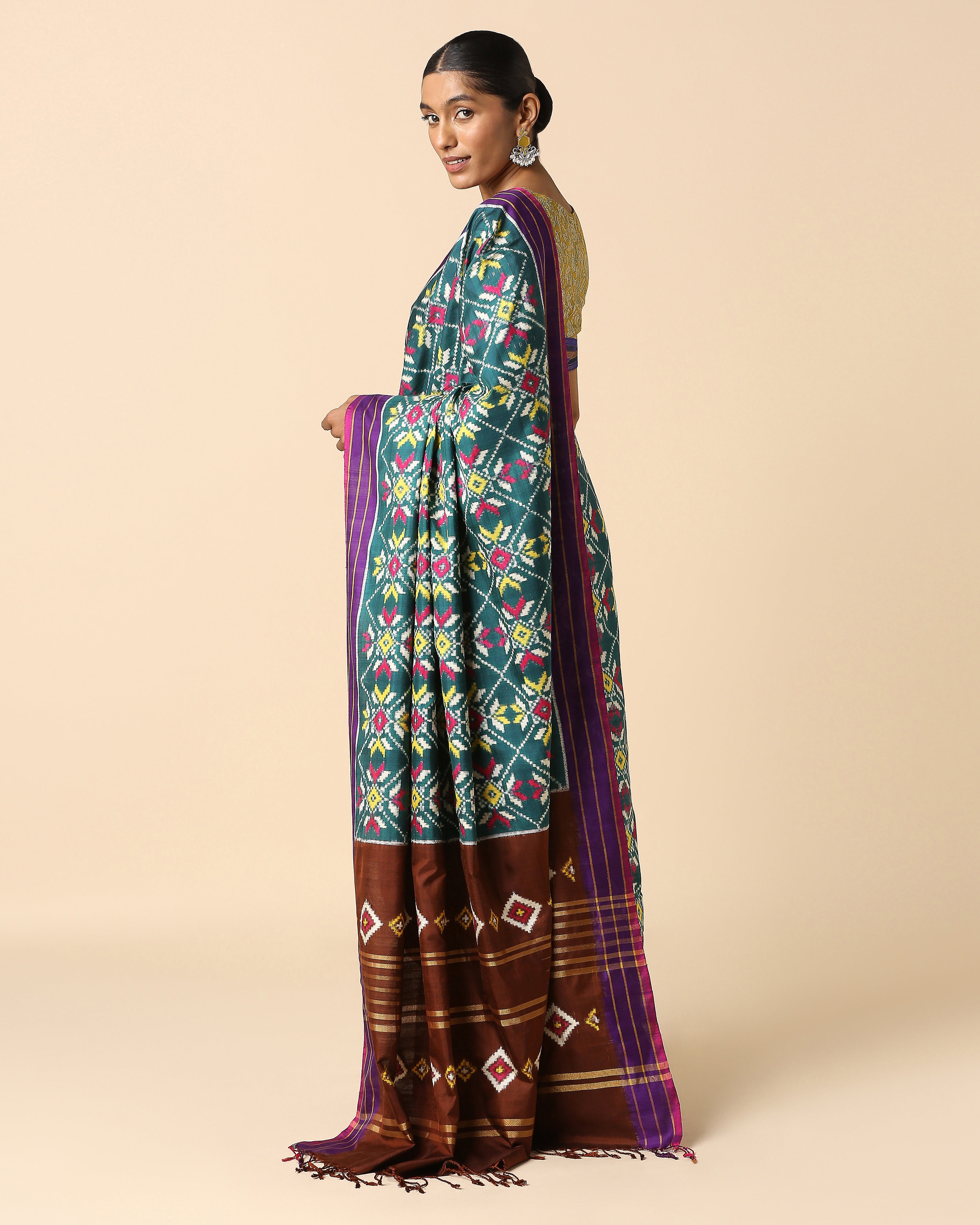 Aayah Pochampally Double Ikat Silk Saree