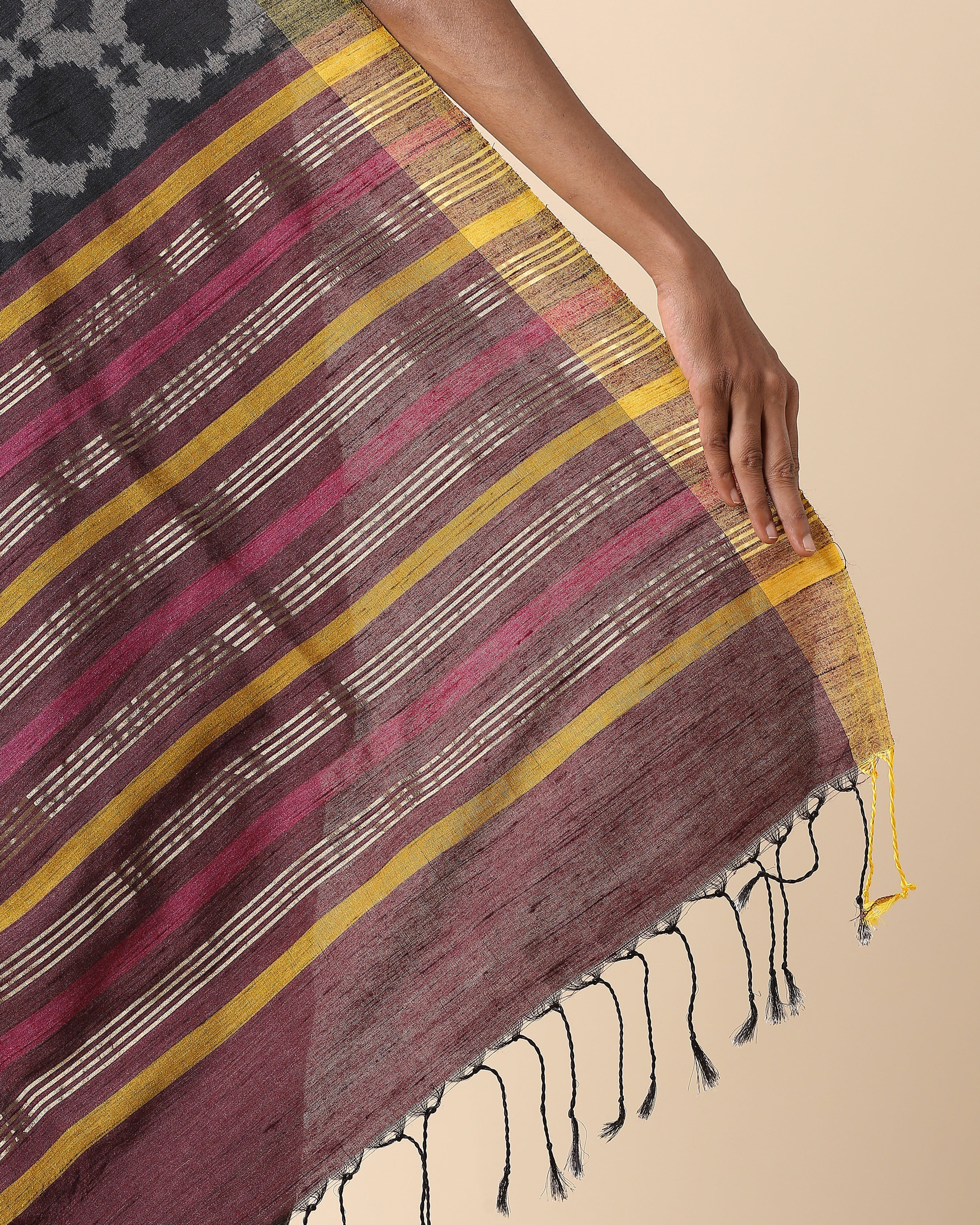 Jumaina Pochampally Warp Ikat Silk Saree