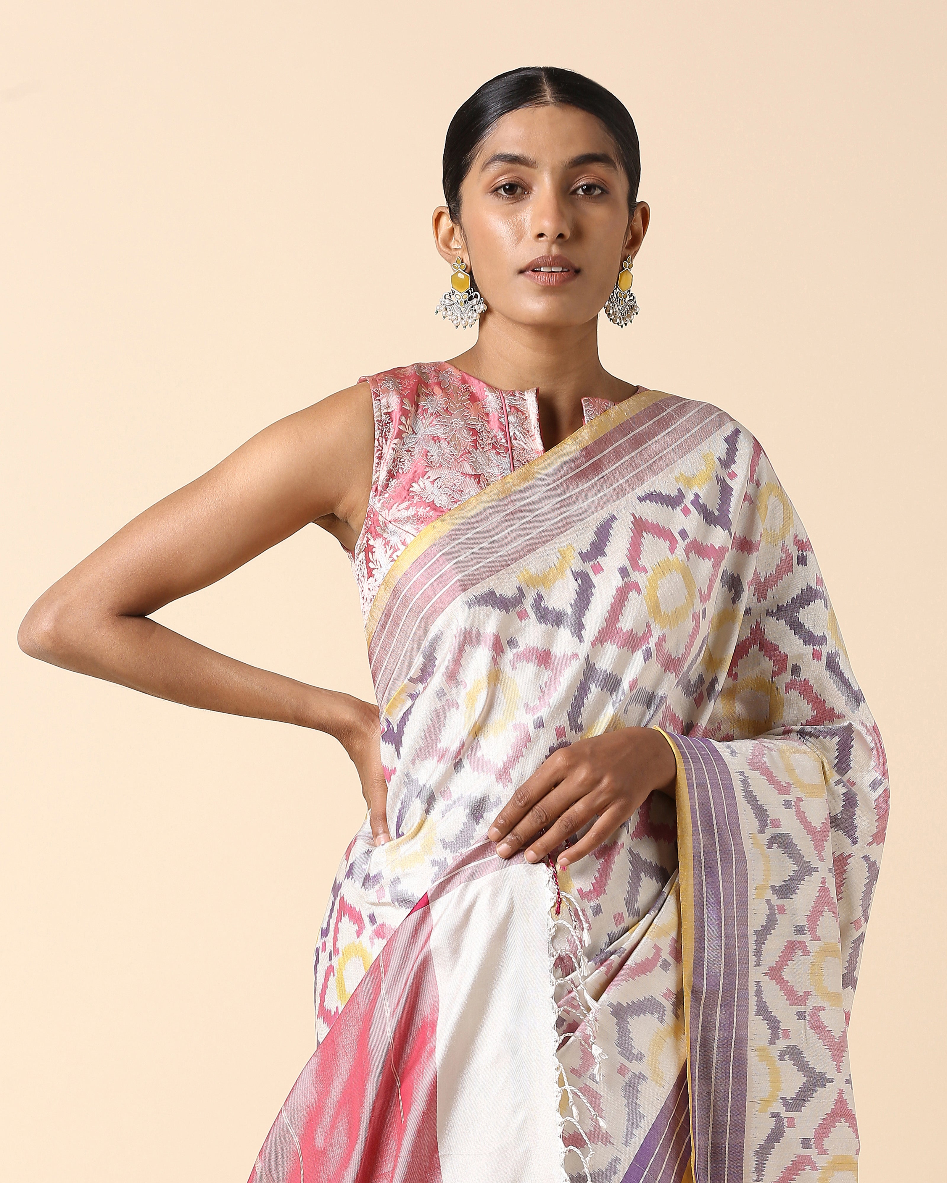 Layina Pochampally Weft Ikat Silk Saree