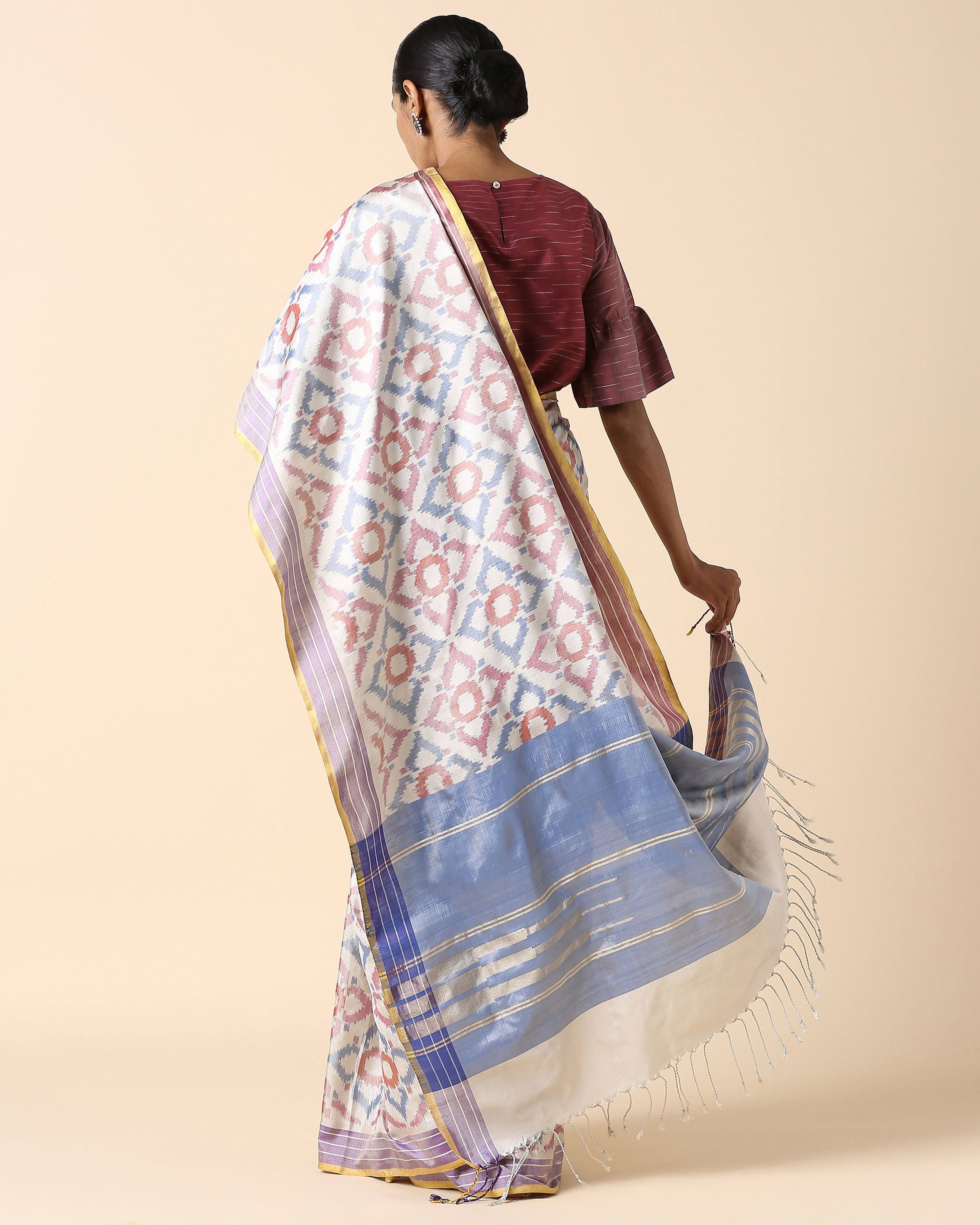 Layina Pochampally Weft Ikat Silk Saree