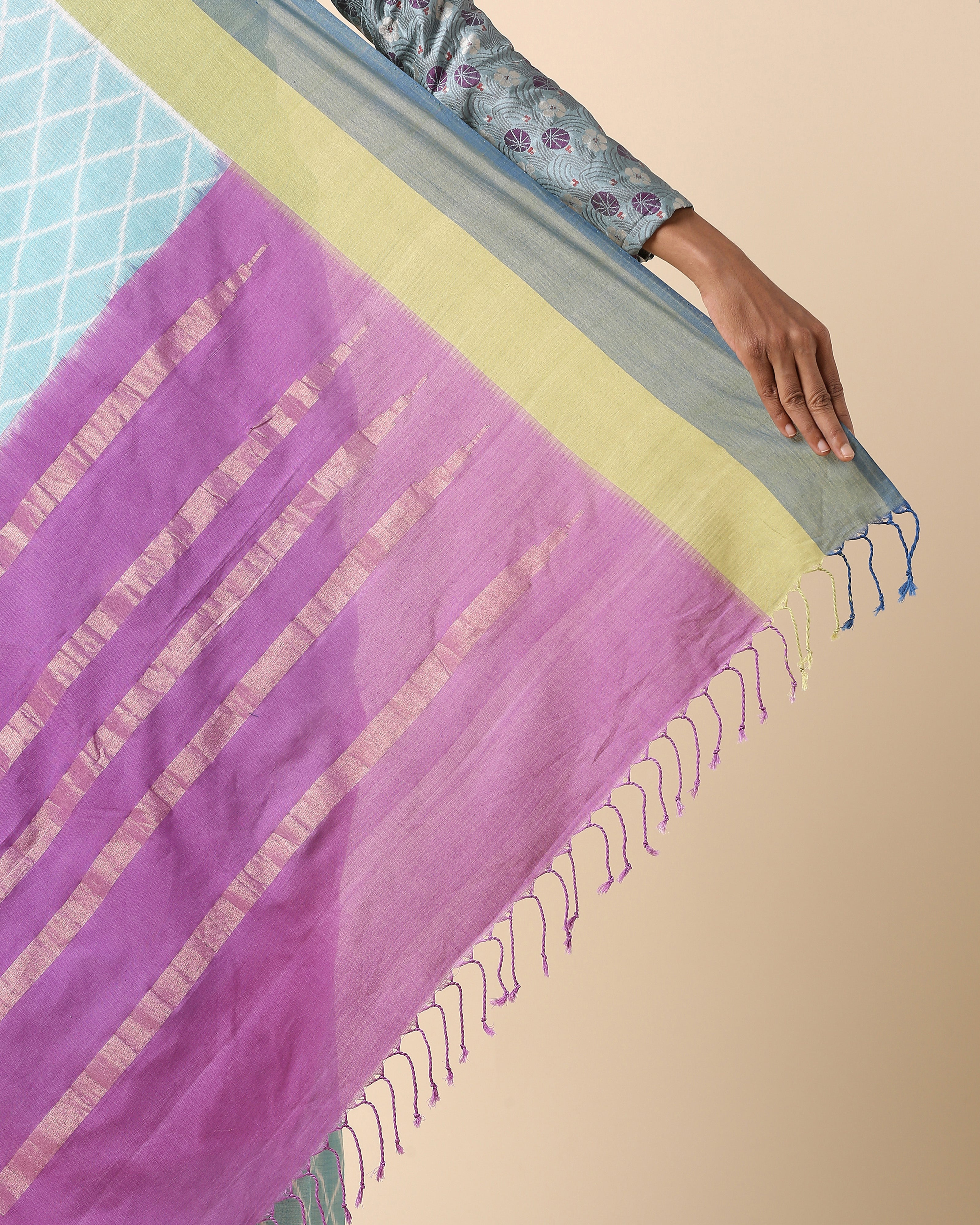 Shafna Pochampally Weft Ikat Cotton Saree