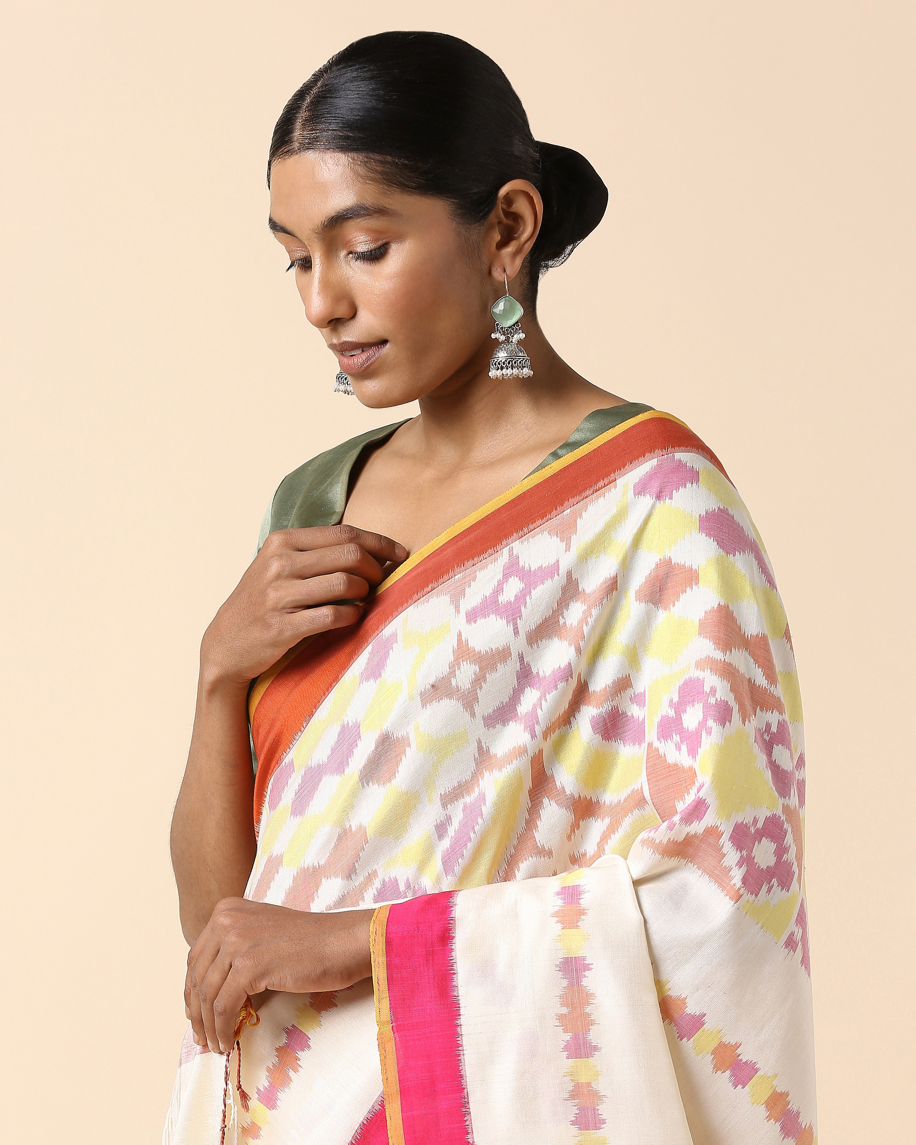 Maaha Pochampally Weft Ikat Silk Saree