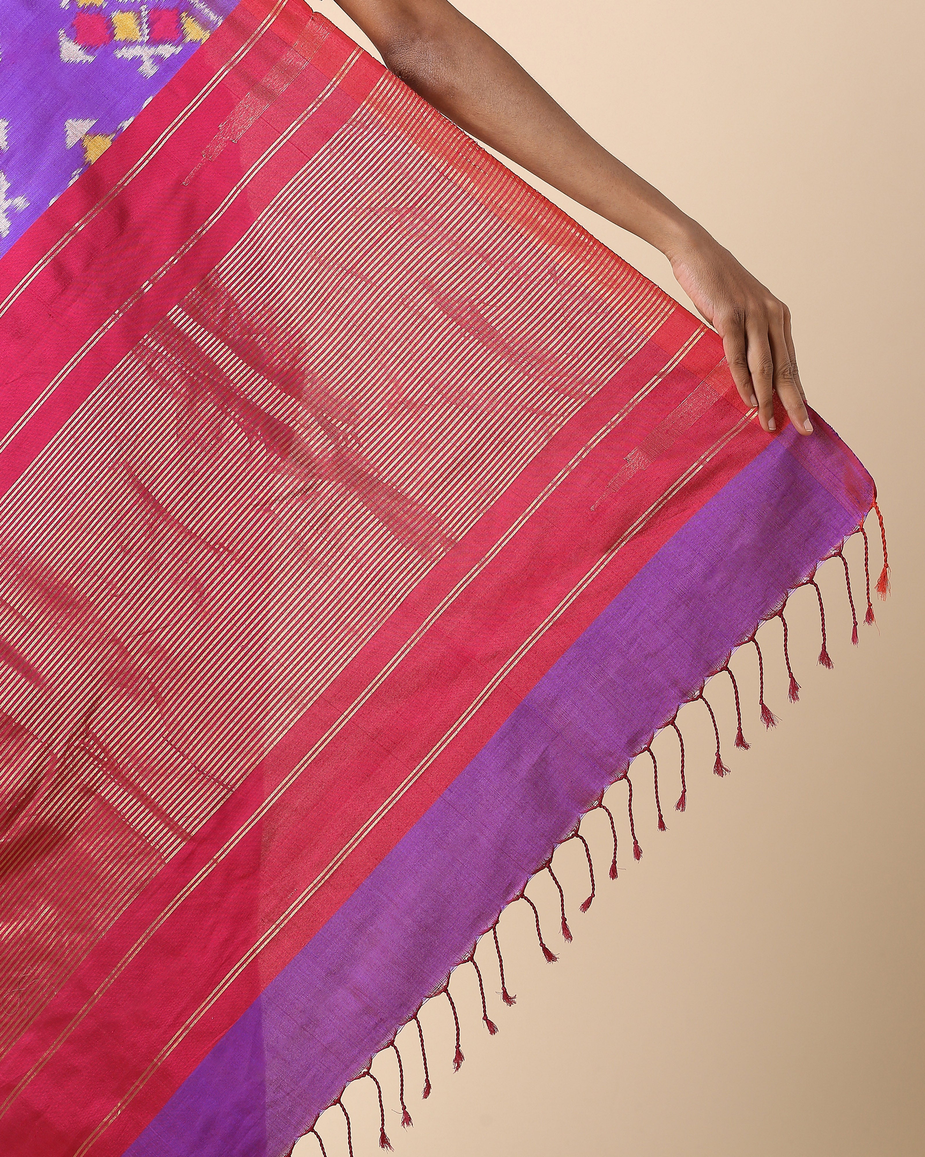 Nahara Pochampally Weft Ikat Cotton Silk Saree