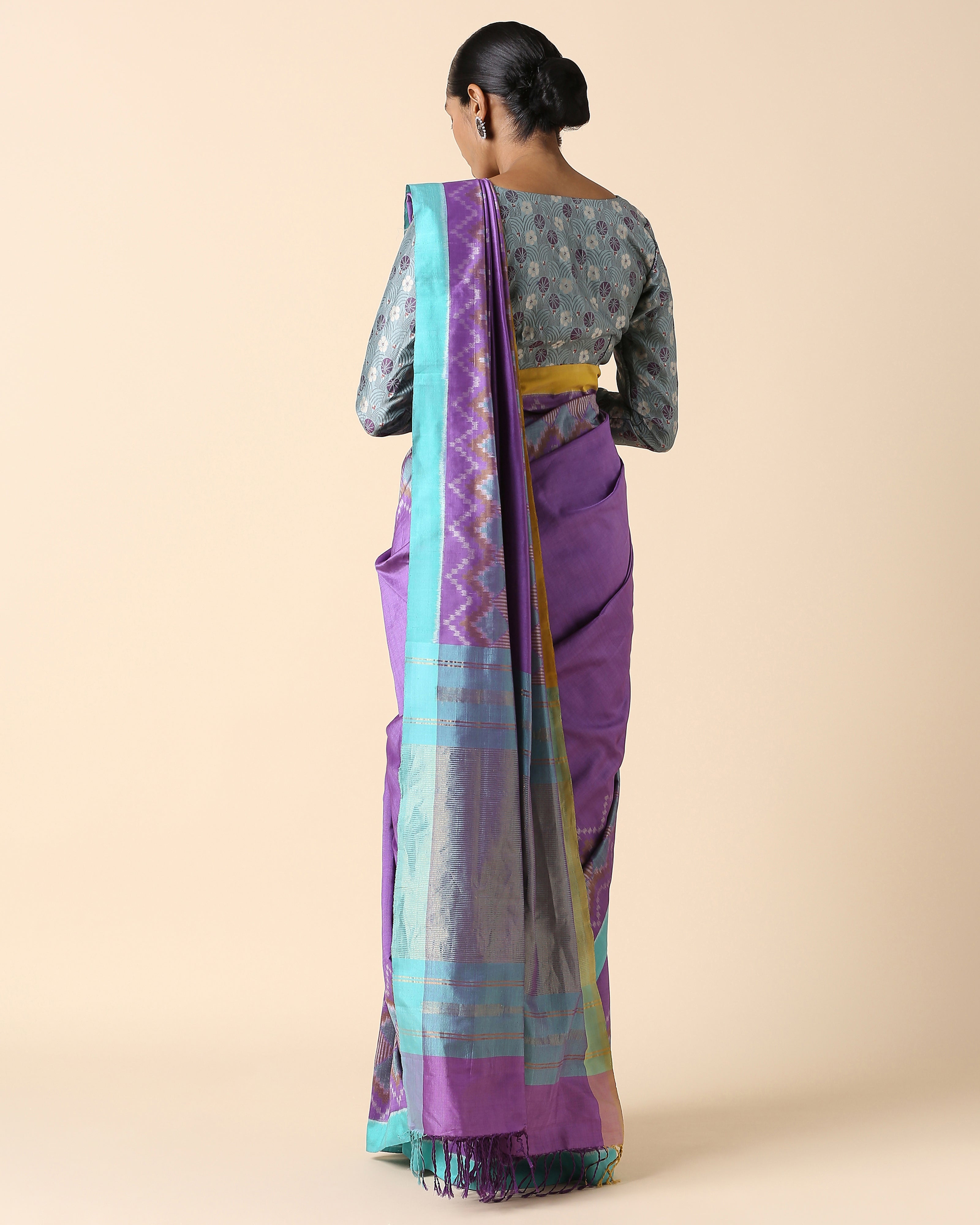 Namiah Pochampally Weft Ikat Cotton Silk Saree