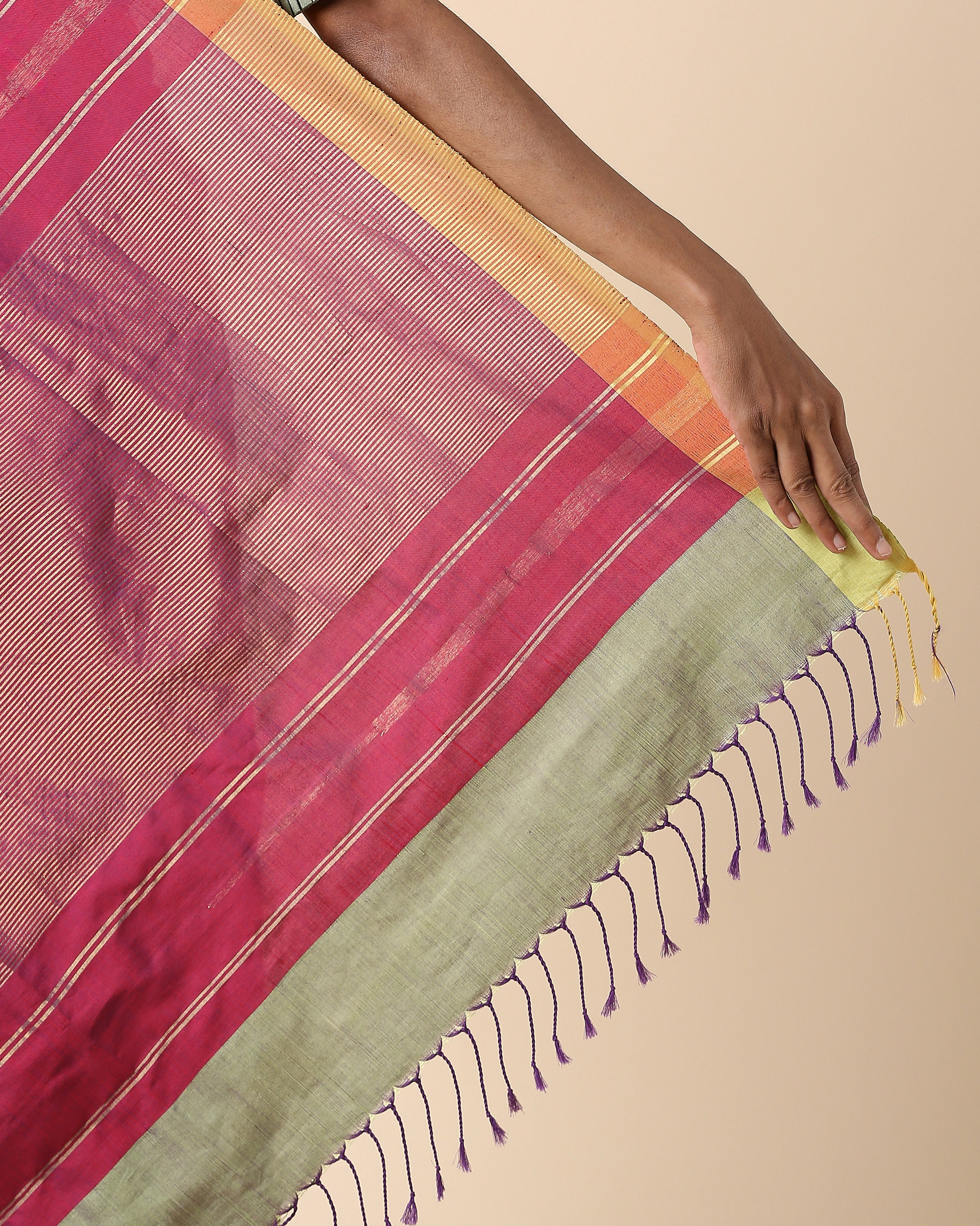 Namiah Pochampally Weft Ikat Cotton Silk Saree