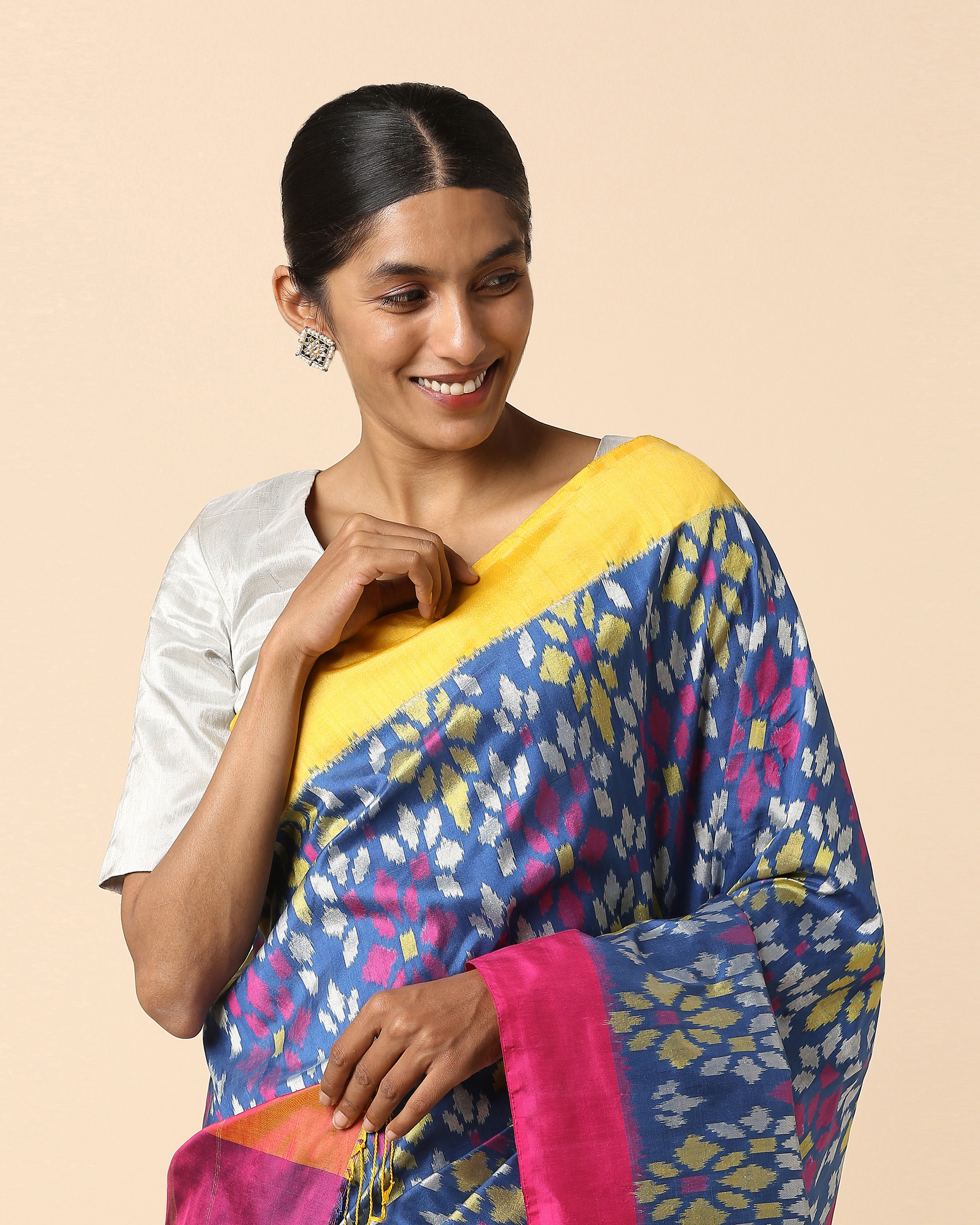Quila Pochampally Weft Ikat Silk Saree