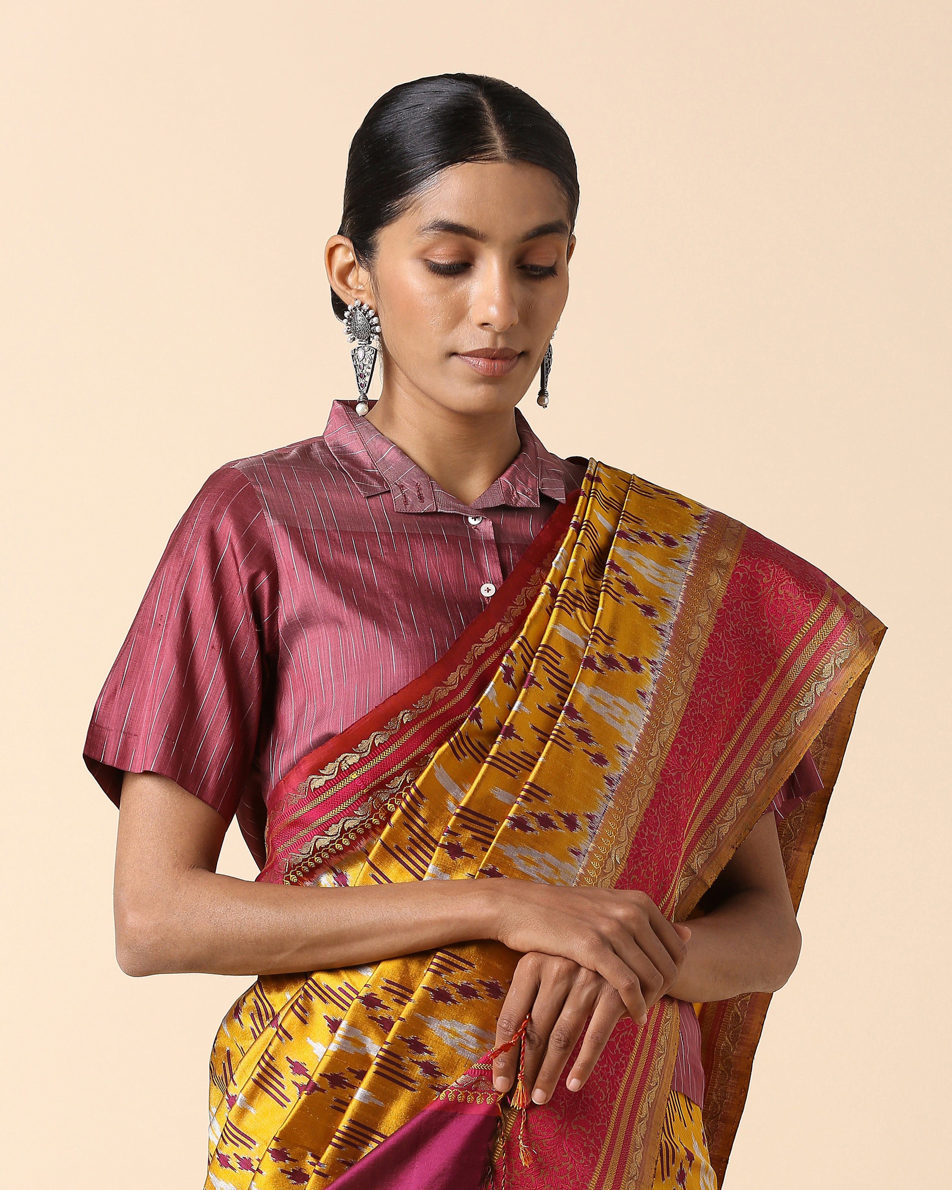 Edisa Pochampally Weft Ikat Silk Saree