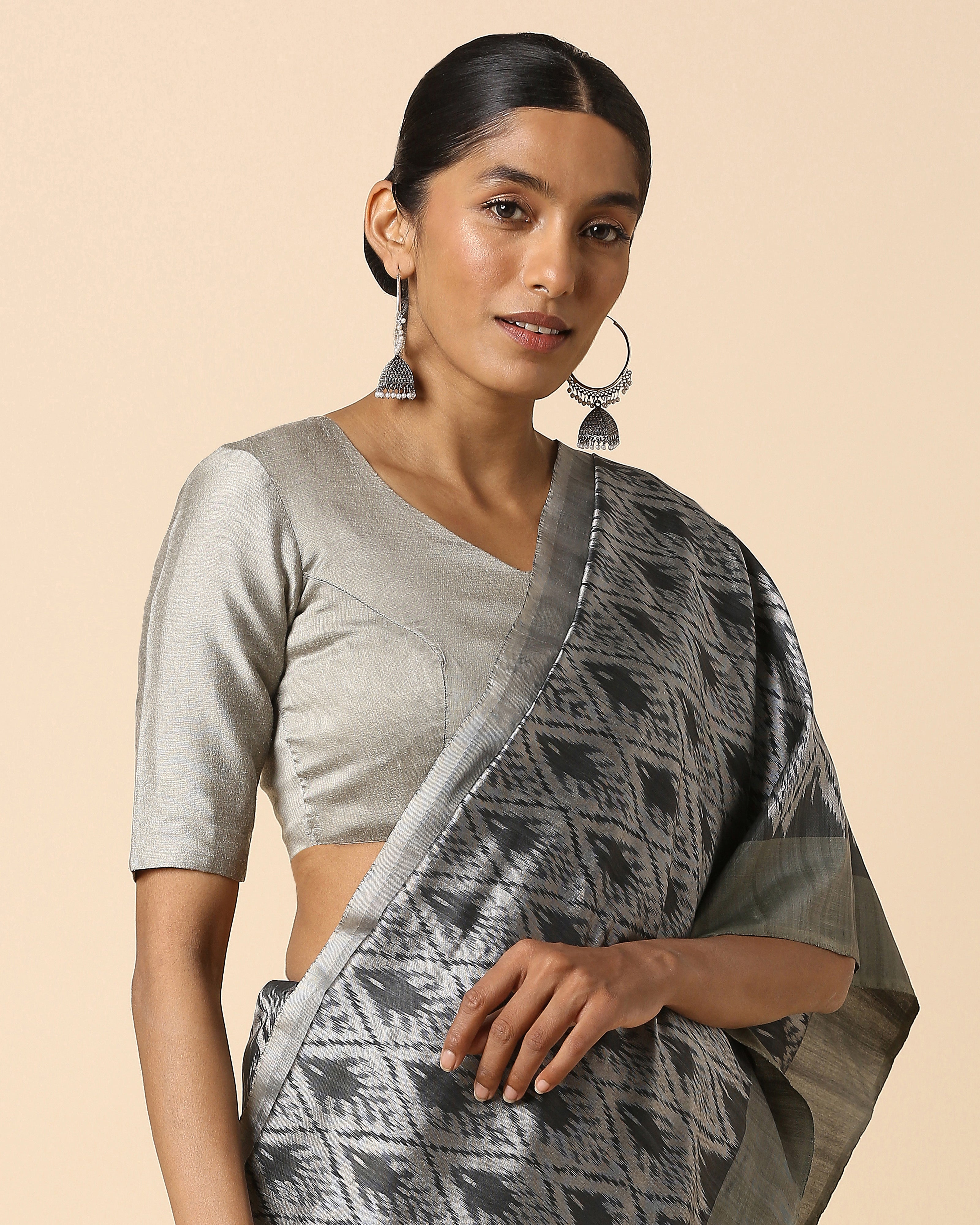 Bhanuni Pochampally Weft Ikat Silk Saree