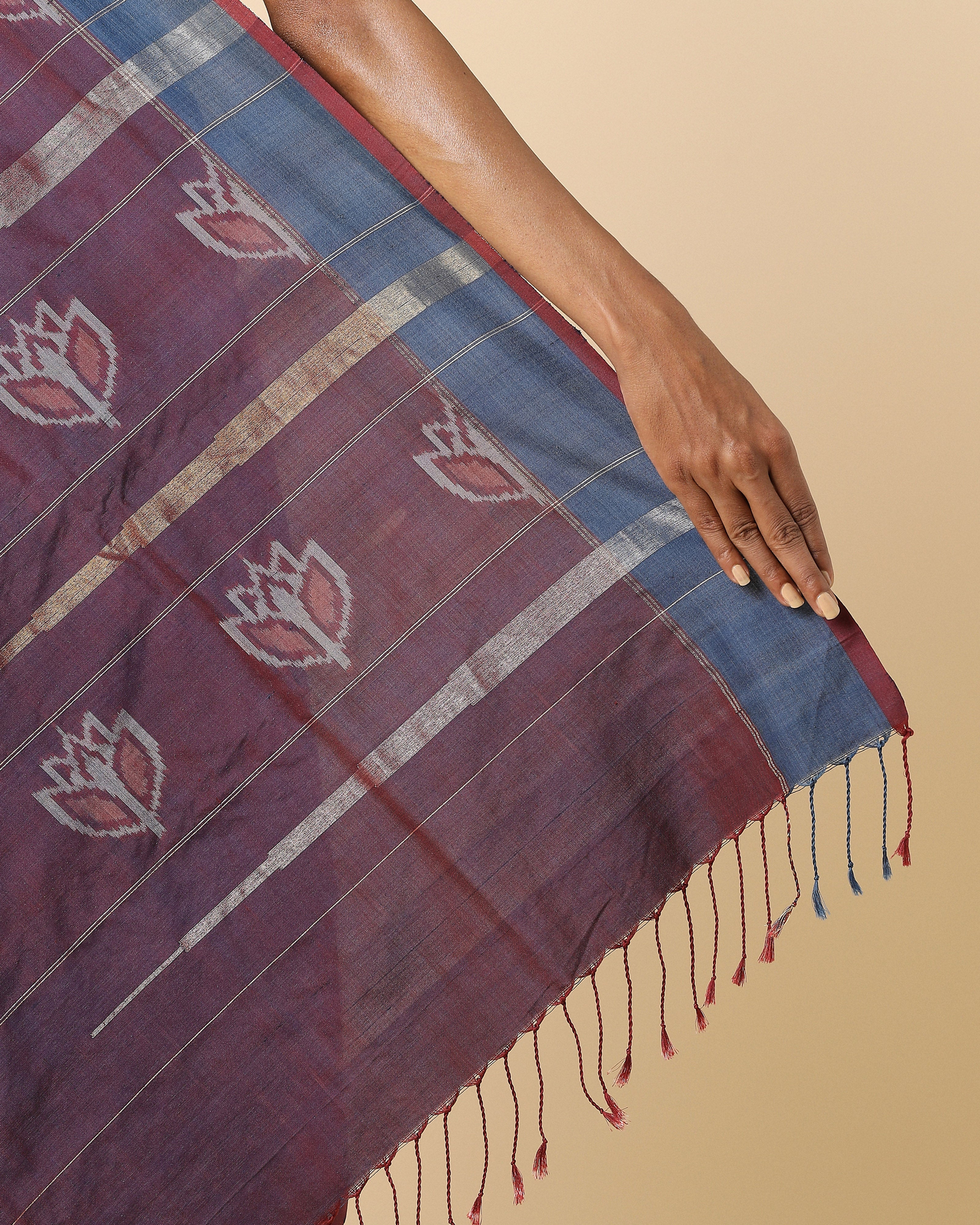 Khamaj Pochampally Warp Ikat Silk Saree