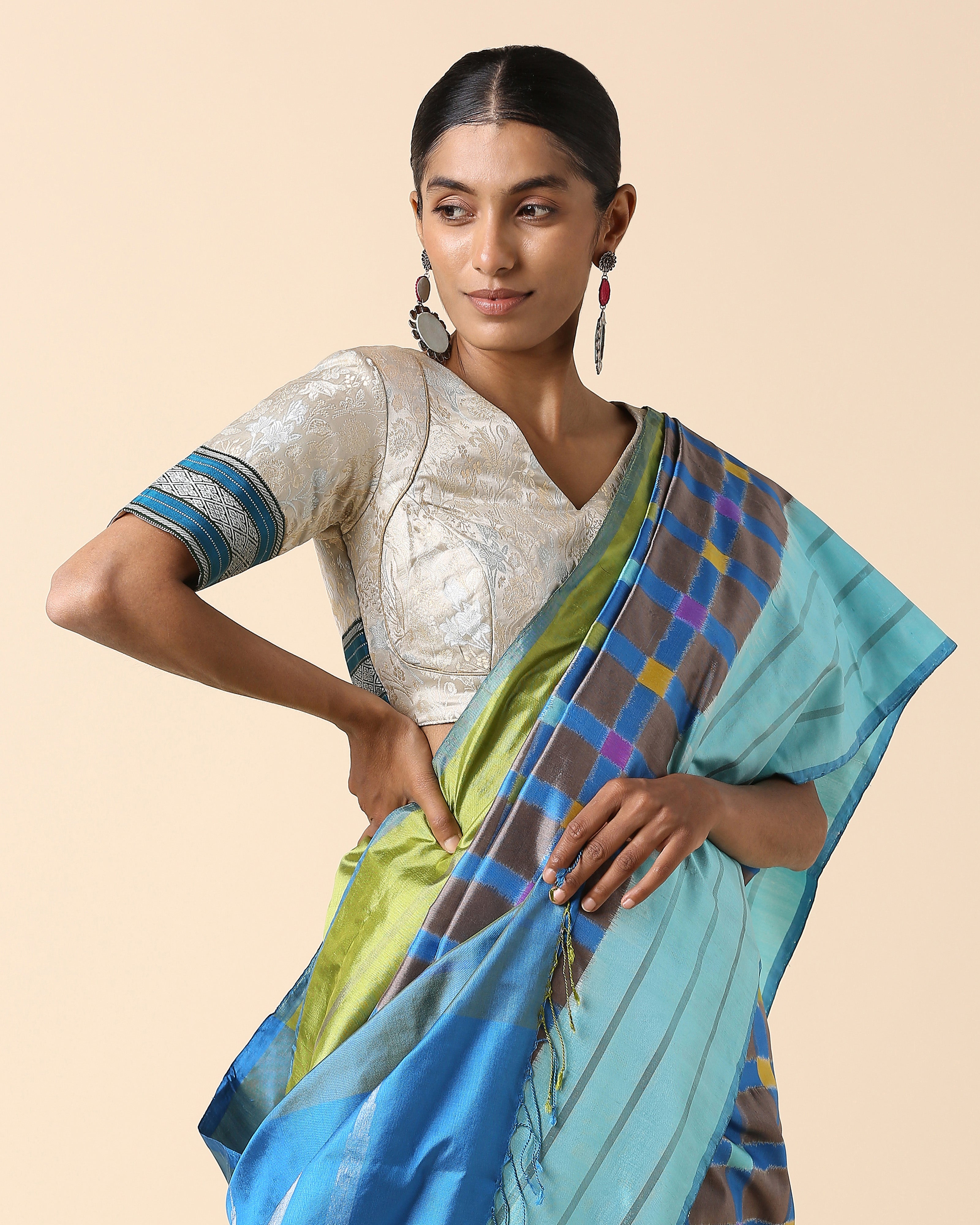 Marwa Pochampally Double Ikat Silk Saree