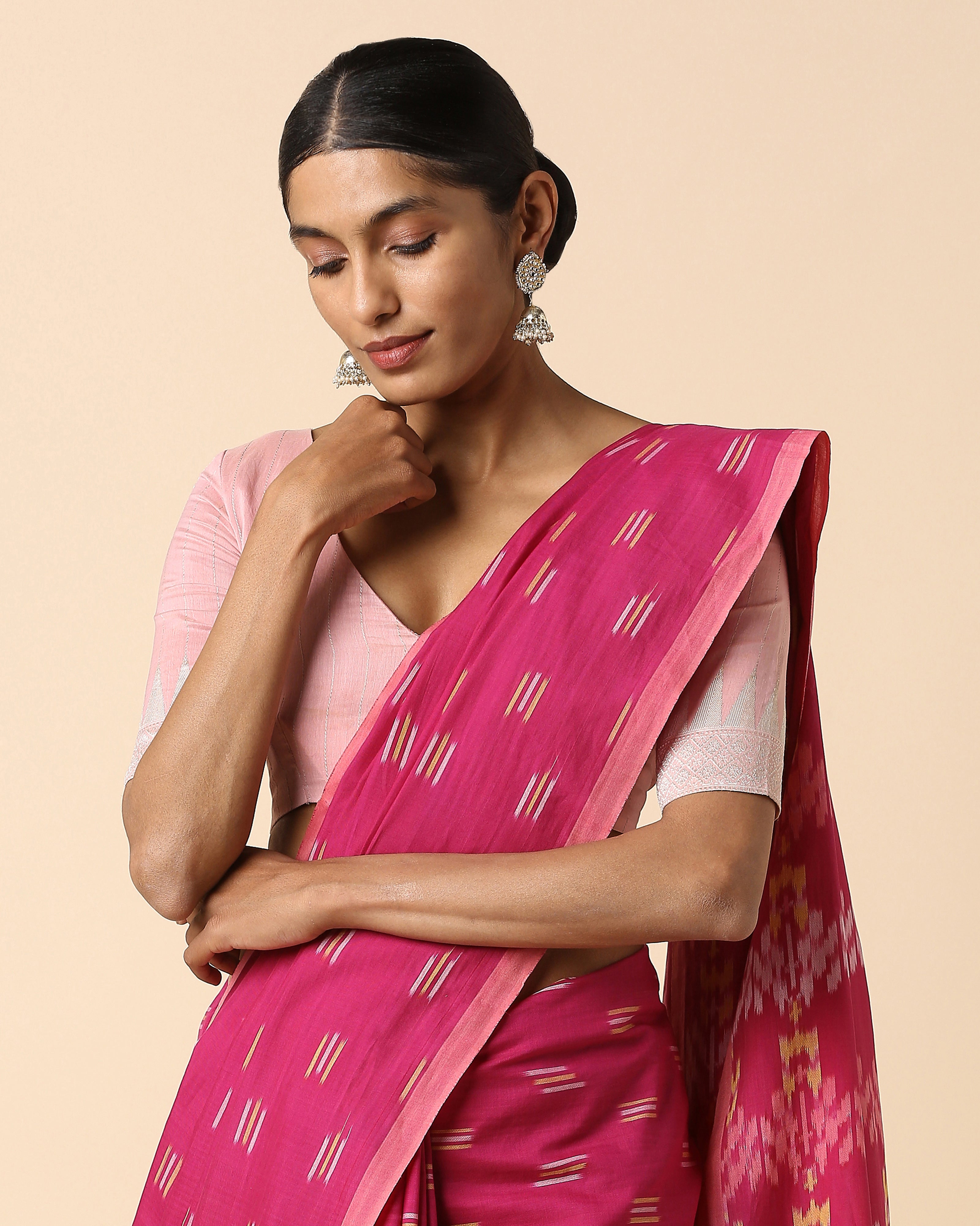 Asaravi Pochampally Warp Ikat Cotton Saree
