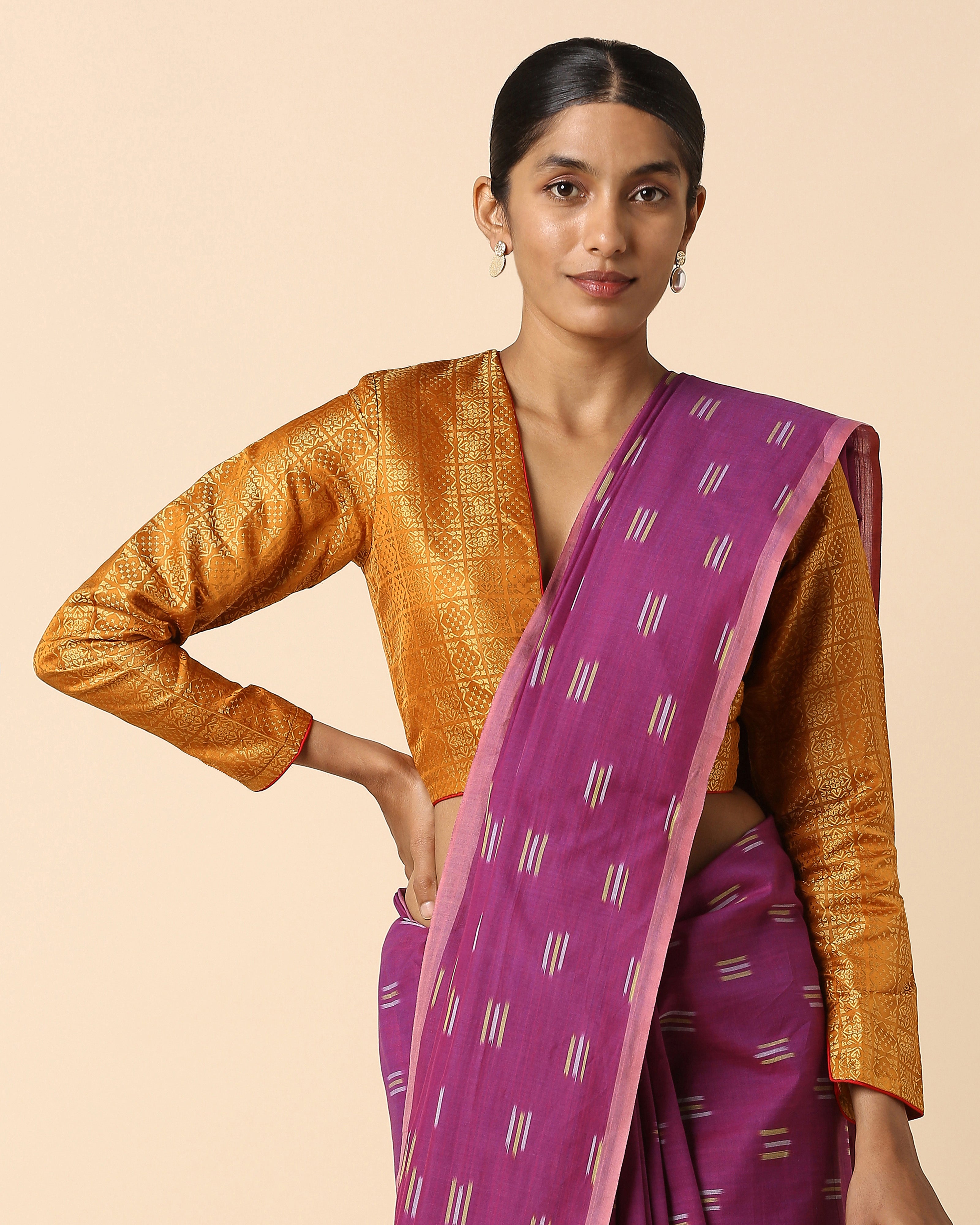 Asaravi Pochampally Warp Ikat Cotton Saree