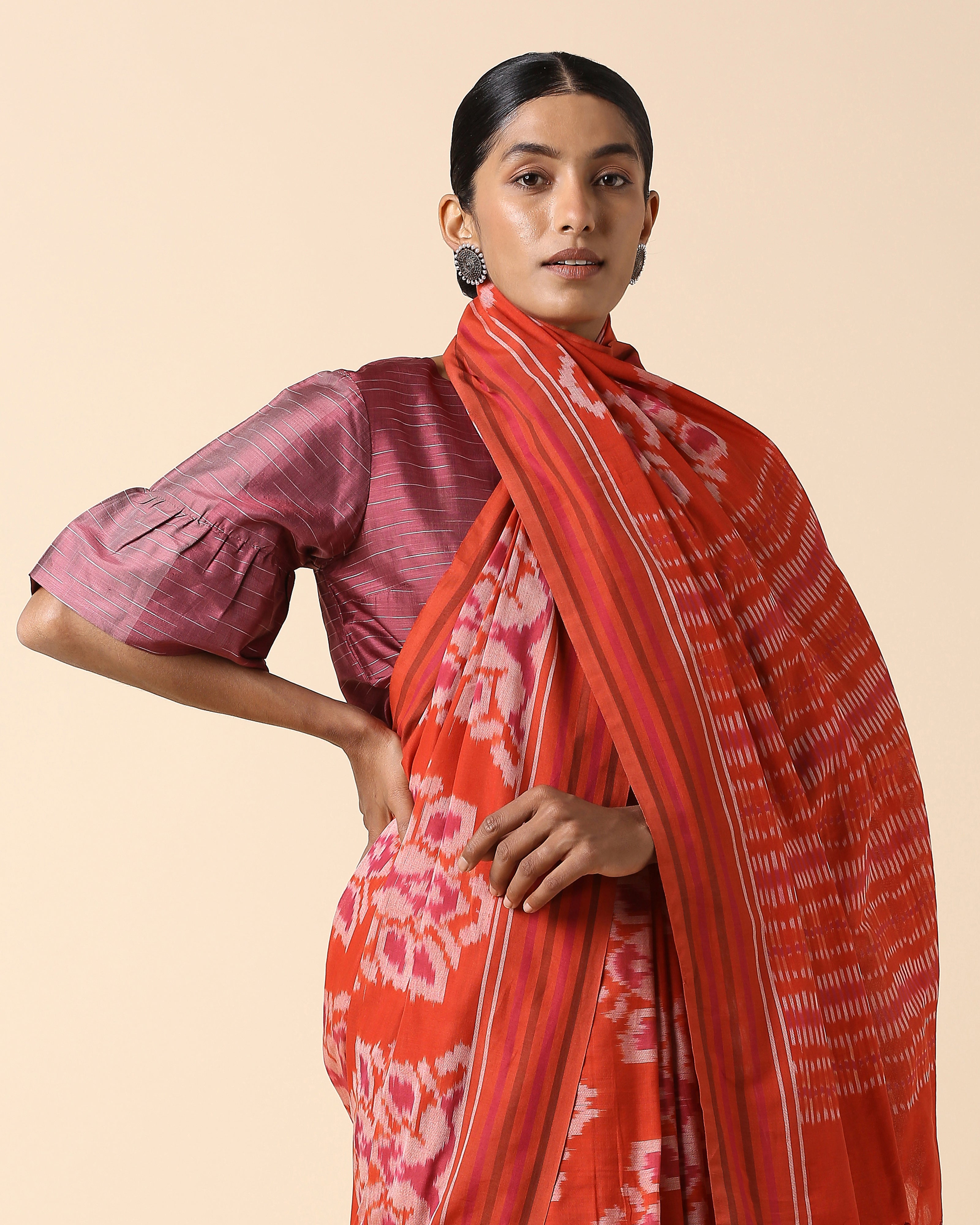 Bilawal Pochampally Warp Ikat Cotton Saree