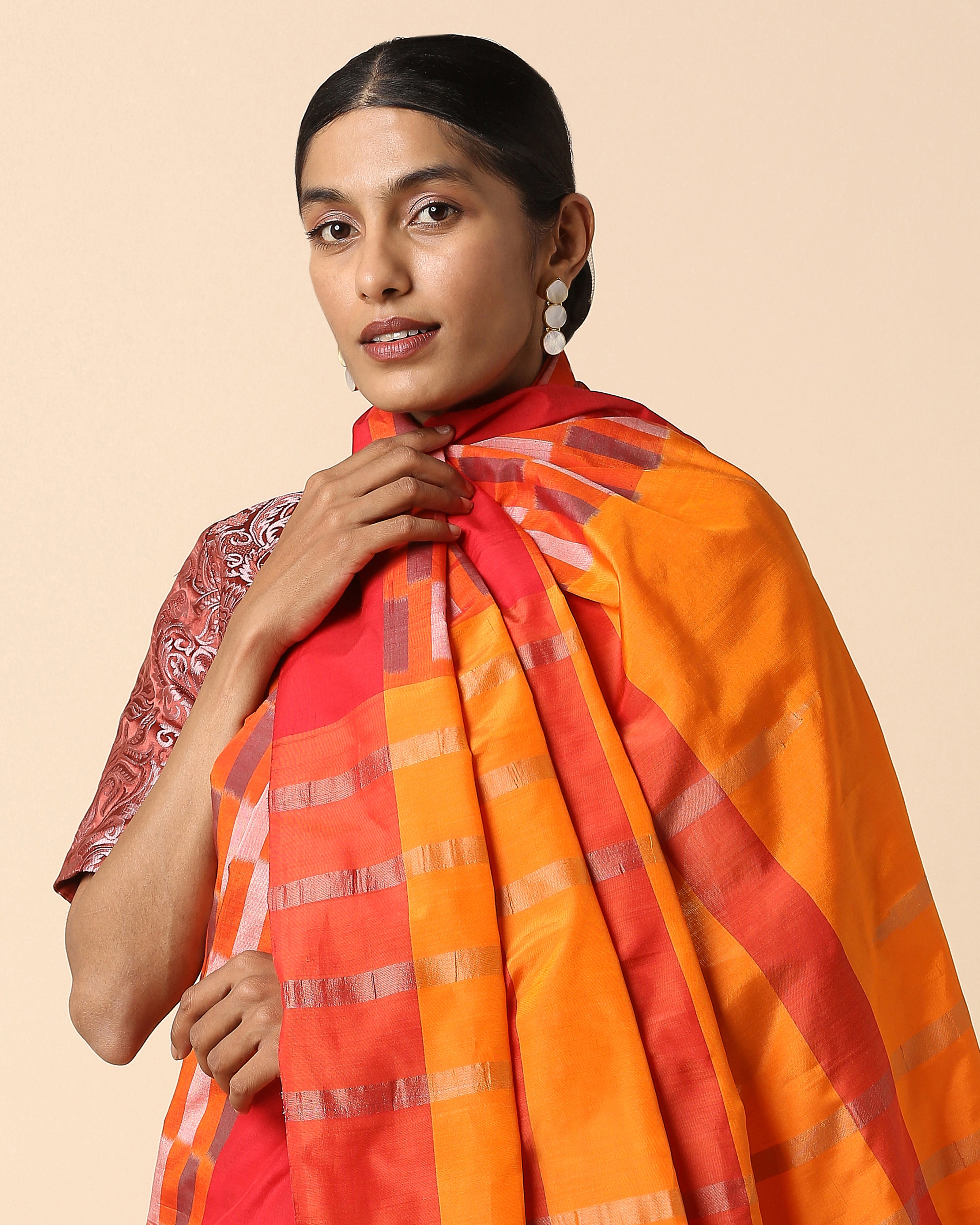 Abhiyogi Pochampally Warp Ikat Cotton Saree