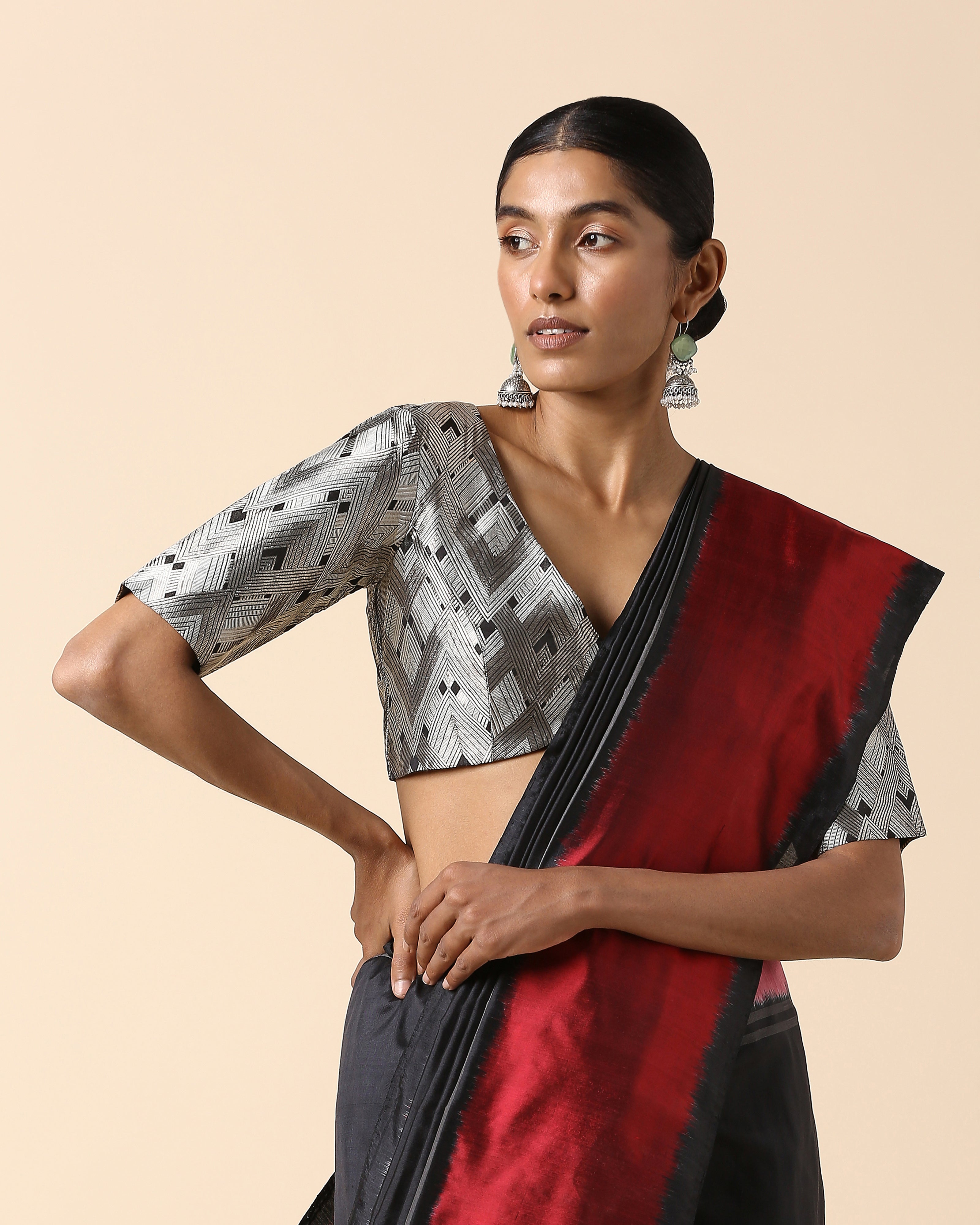 Yaman Pochampally Weft Ikat Silk Saree