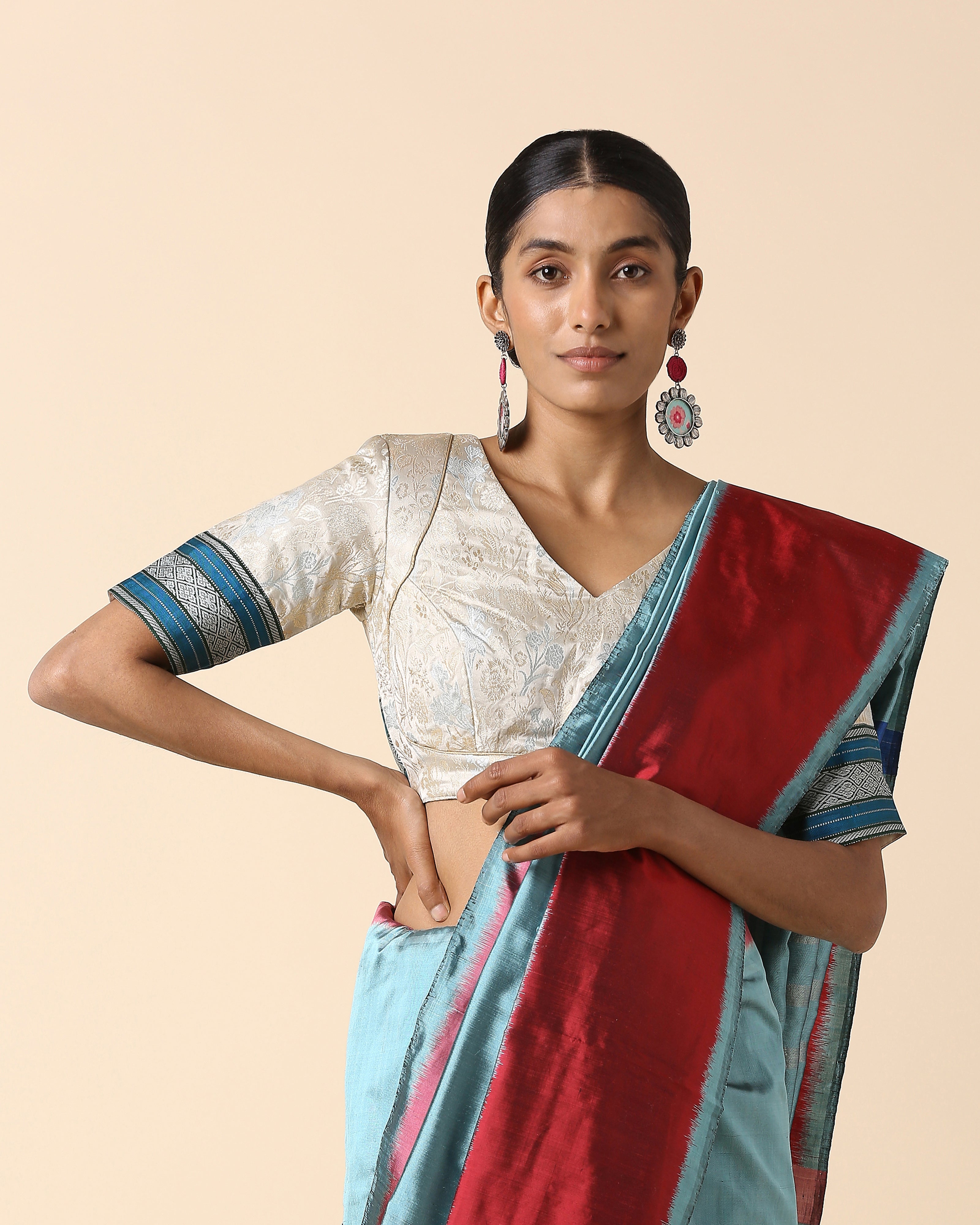 Yaman Pochampally Weft Ikat Silk Saree