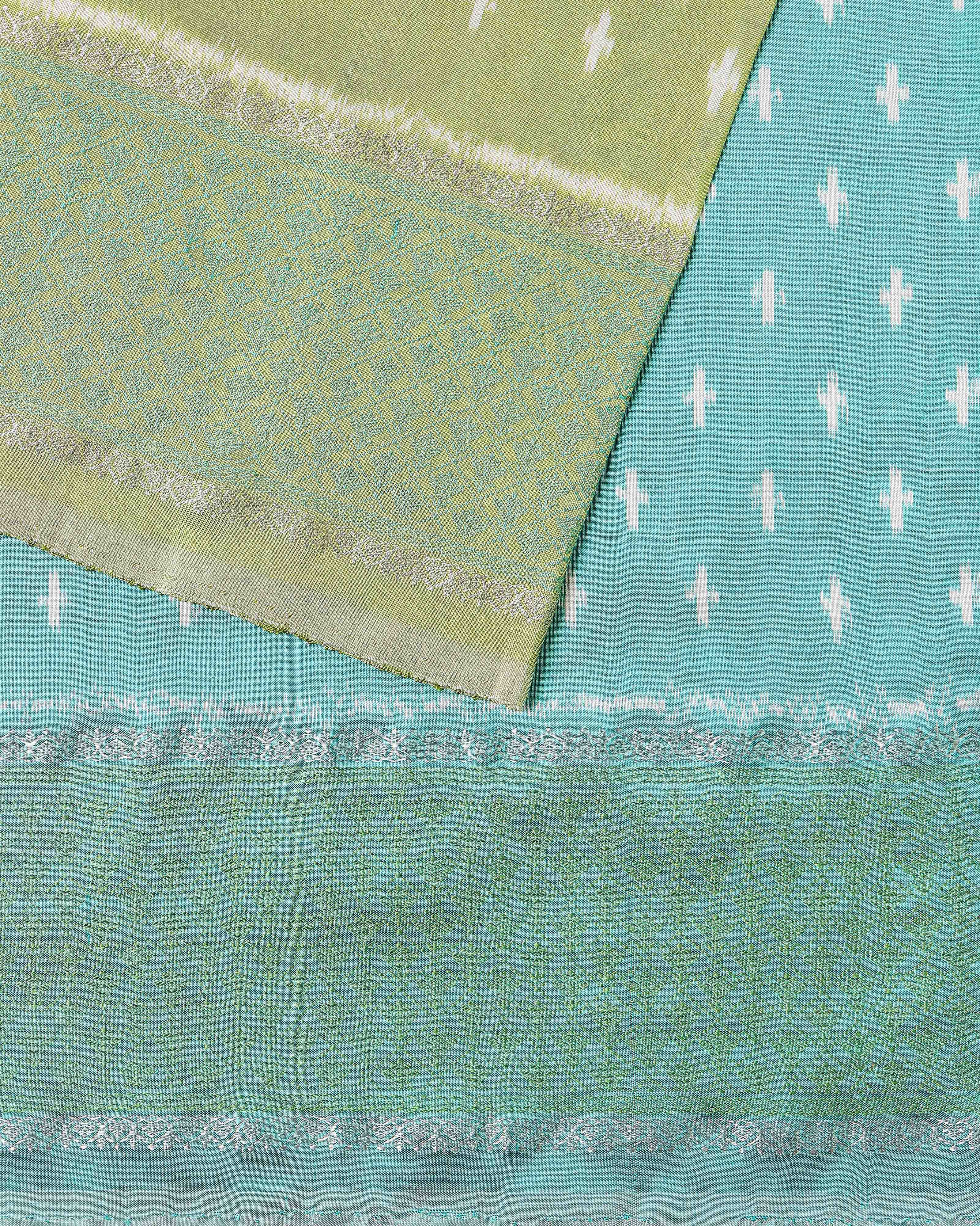 Kafi Pochampally Weft Ikat Silk Saree