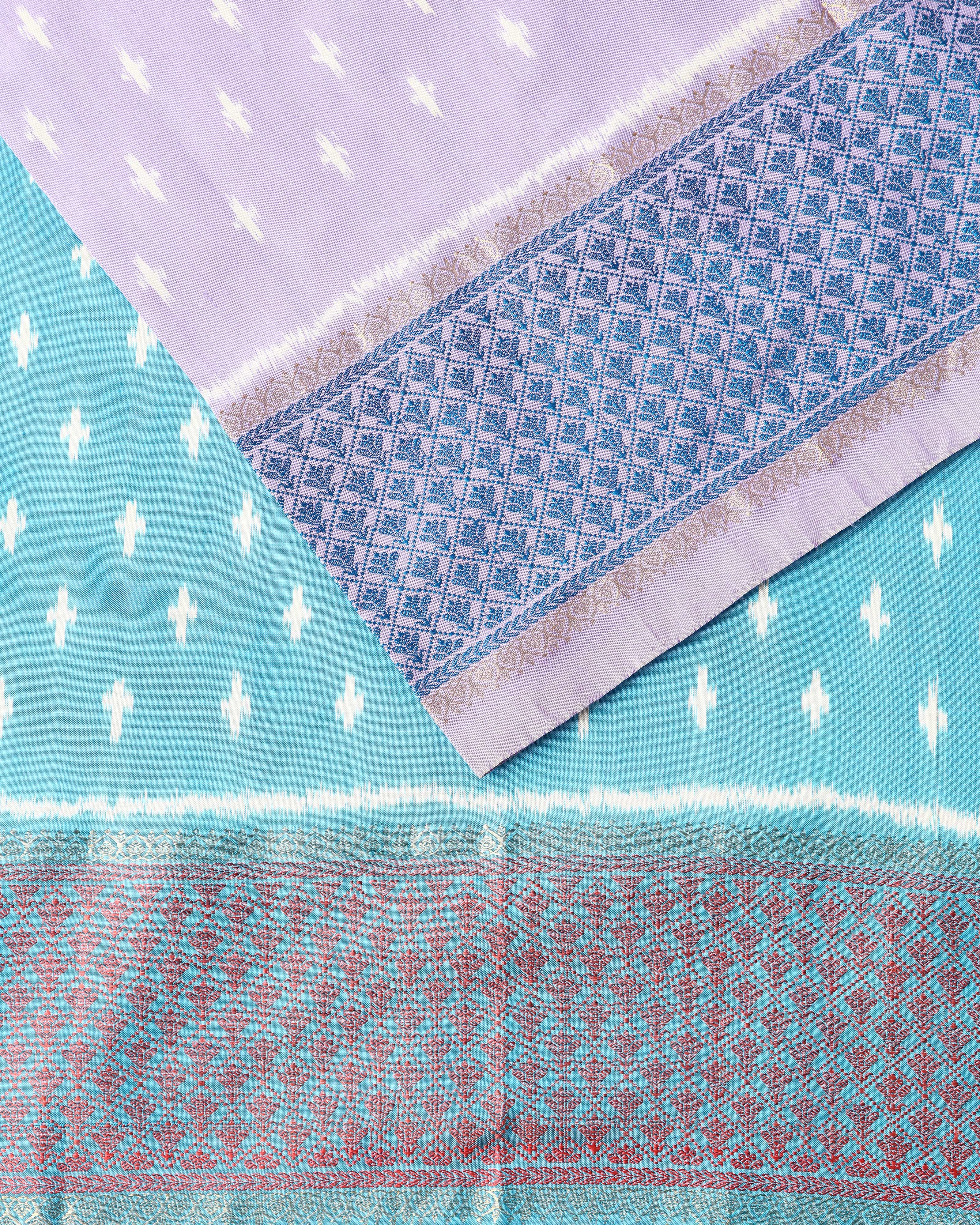 Kafi Pochampally Weft Ikat Silk Saree