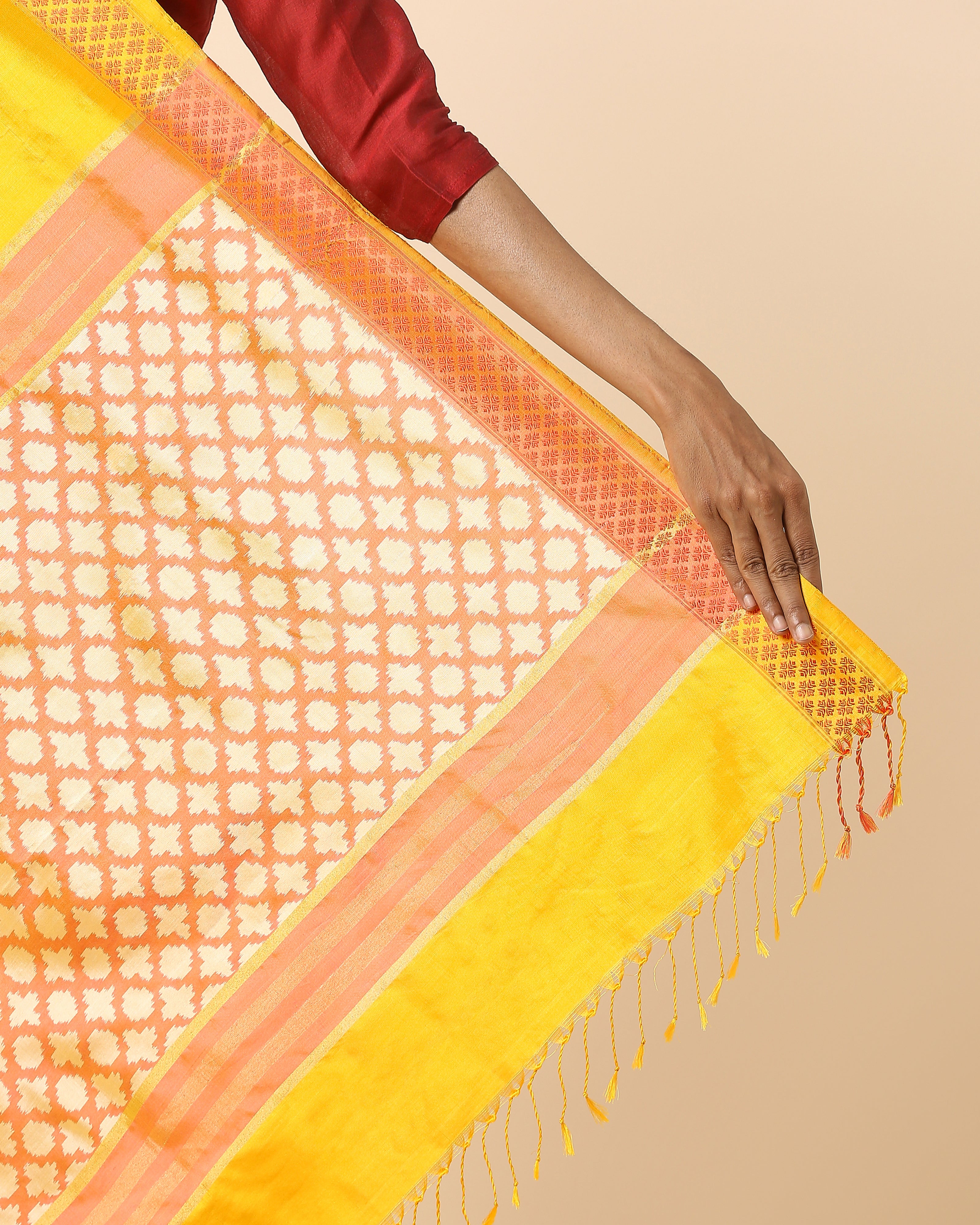Bashiki Pochampally Weft Ikat Silk Saree