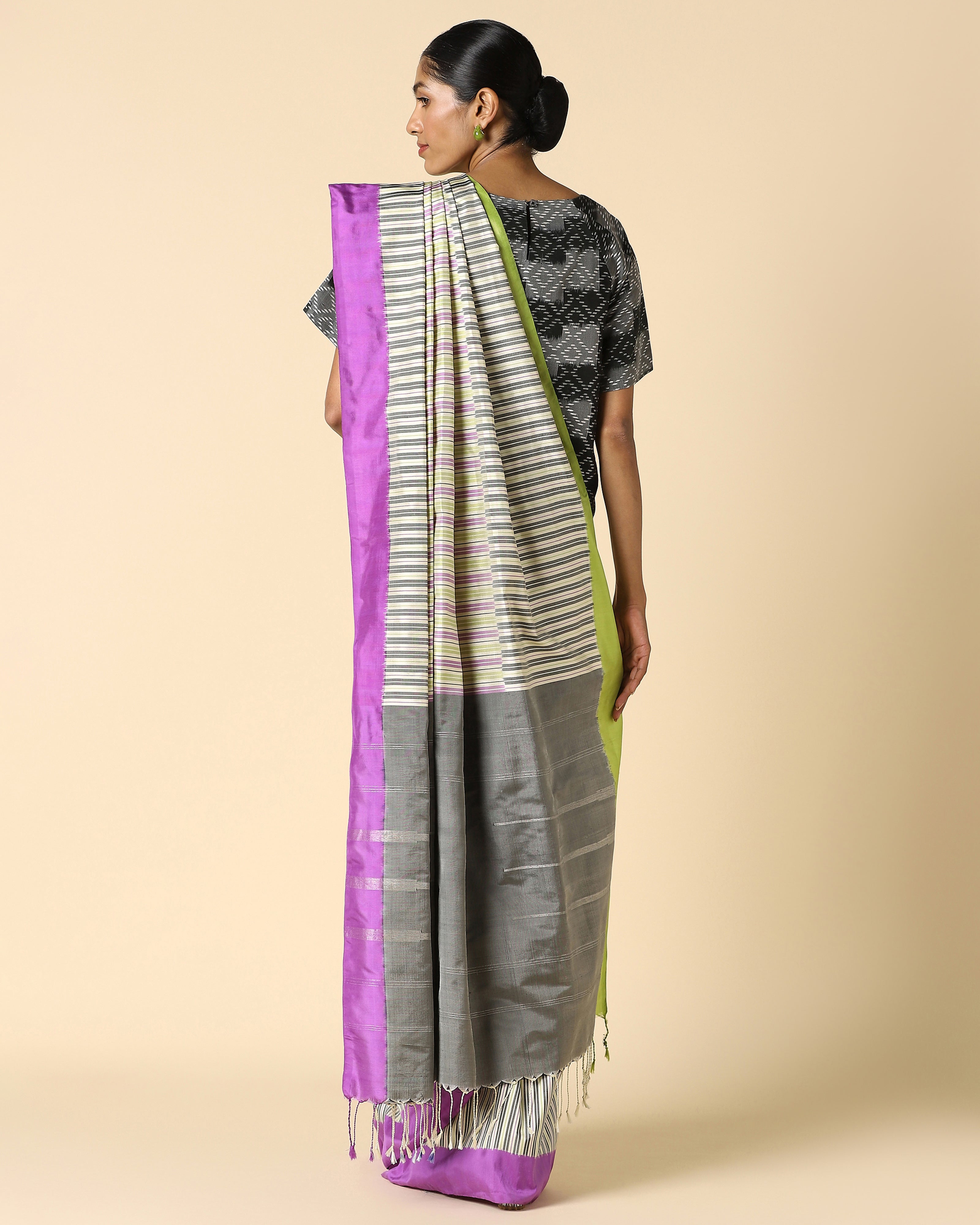 Lalani Pochampally Weft Ikat Silk Saree
