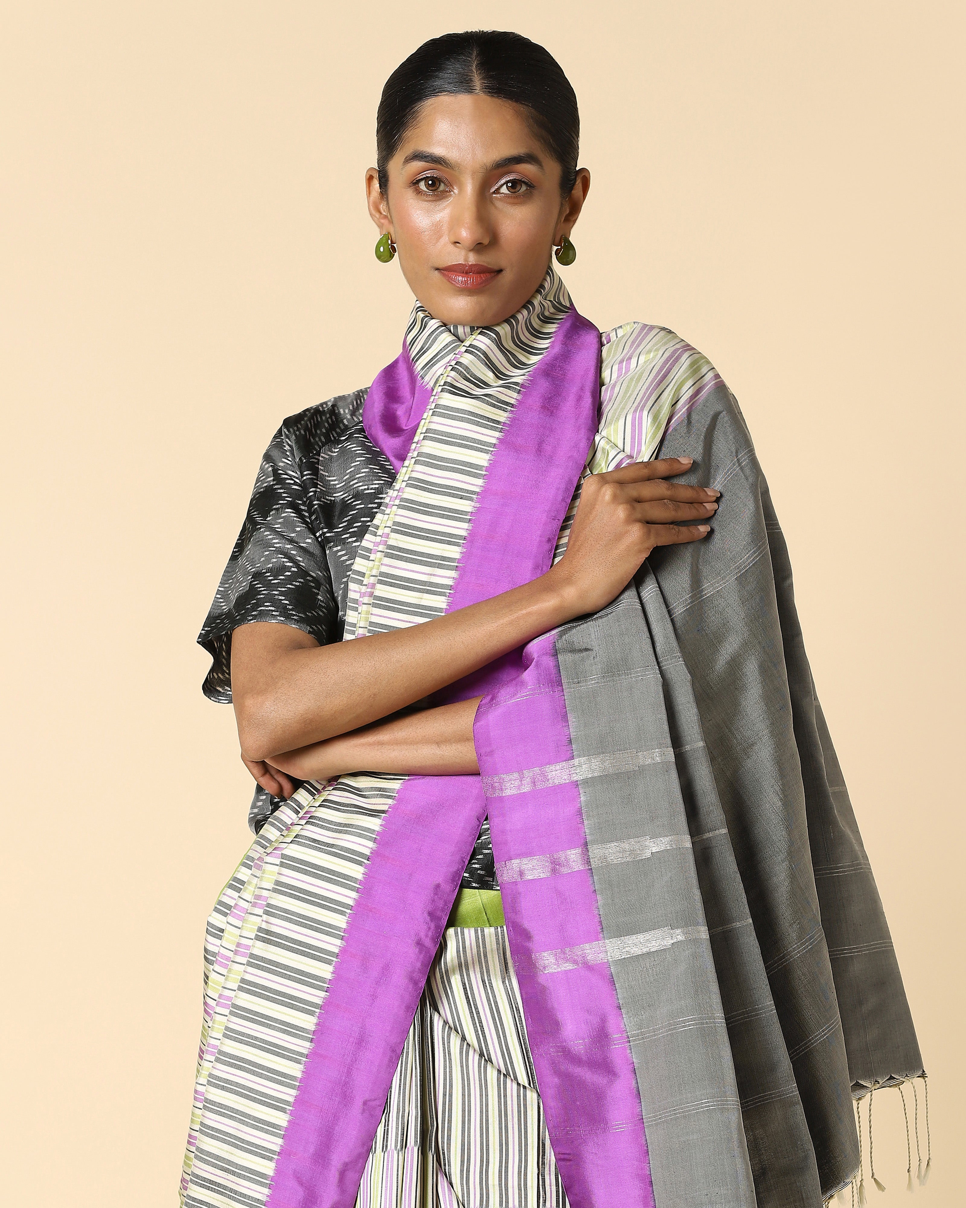 Lalani Pochampally Weft Ikat Silk Saree