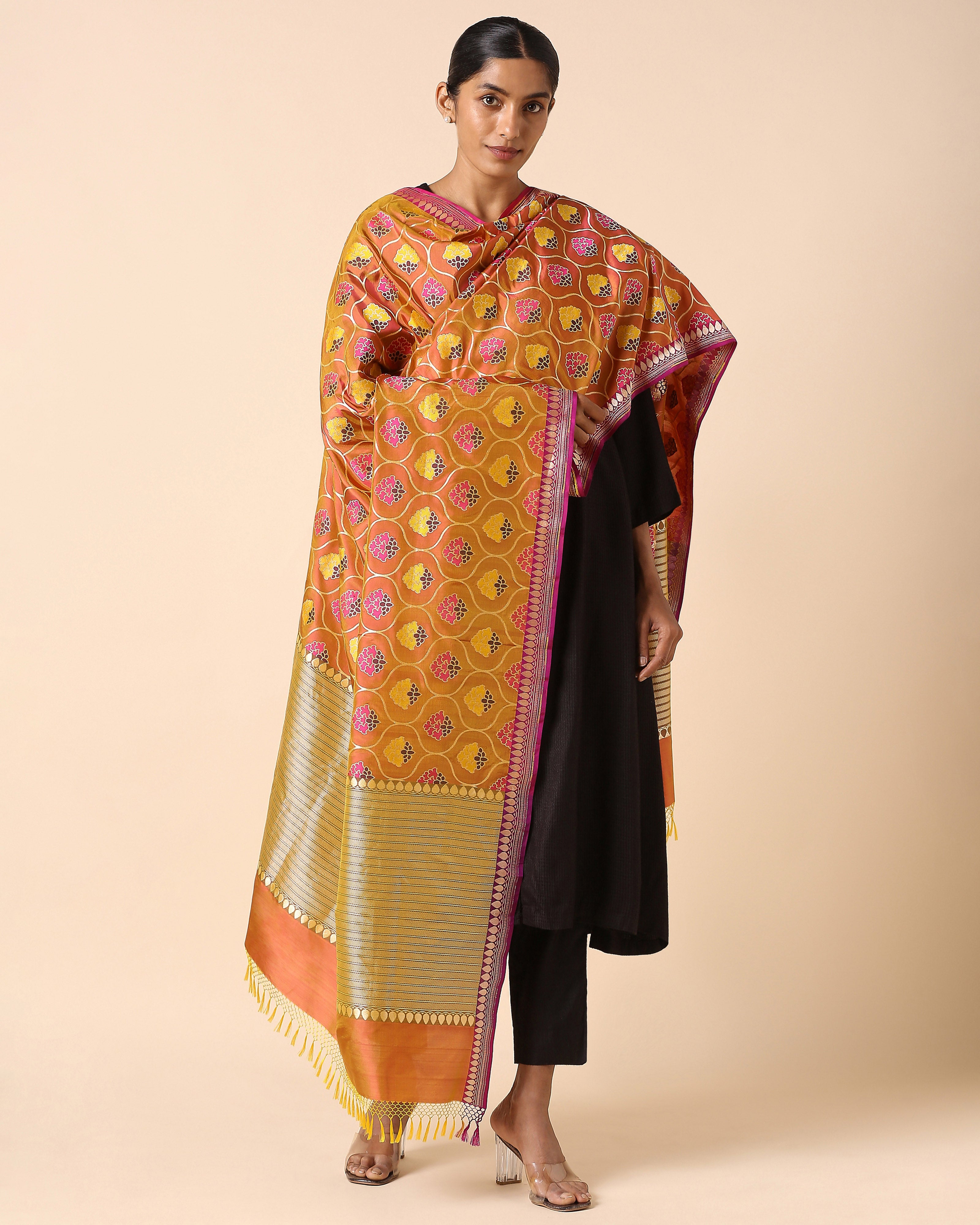 Bhakti Banarasi Cutwork Silk Dupatta