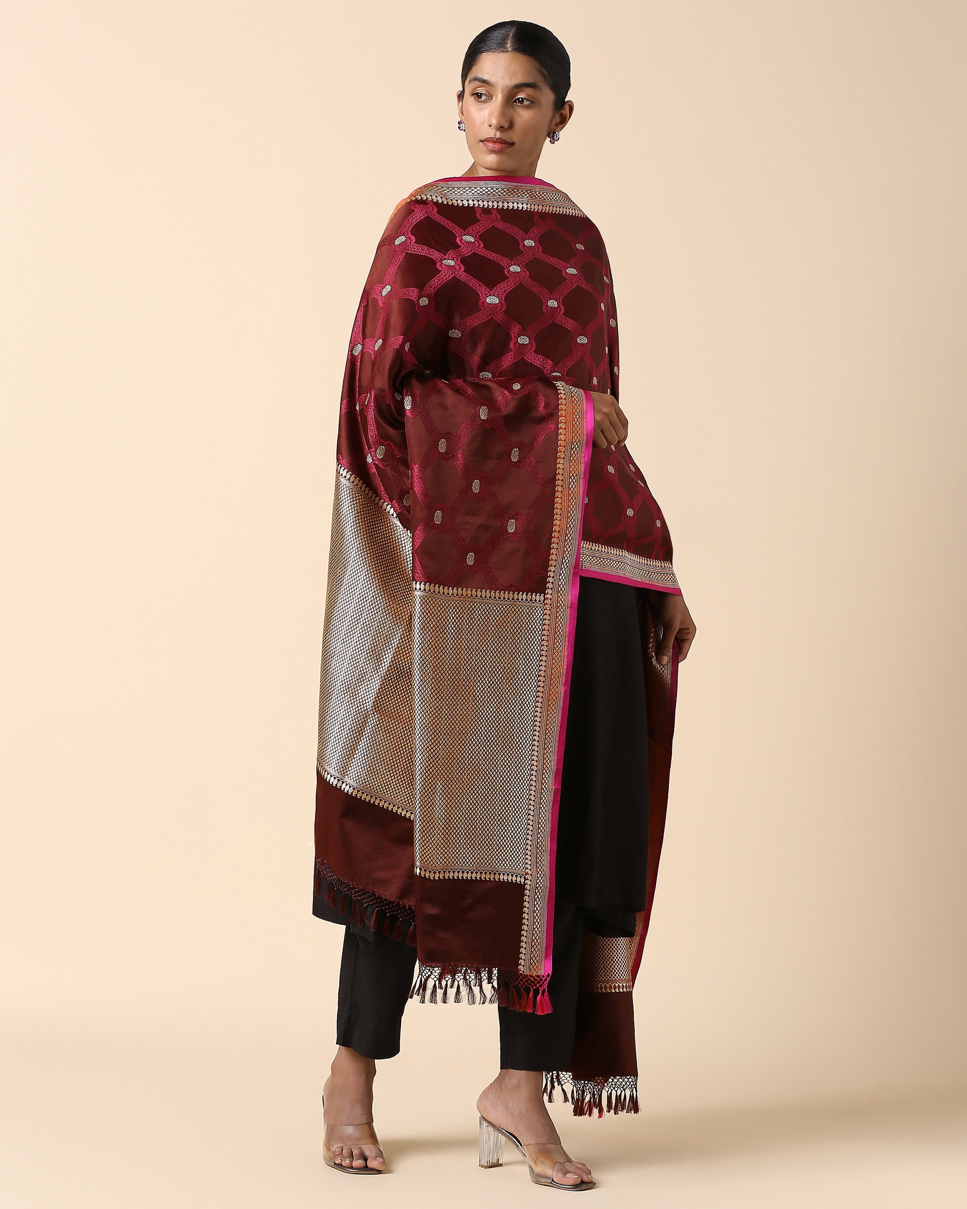 Kanisha Banarasi Tanchoi And Kadwa Silk Dupatta