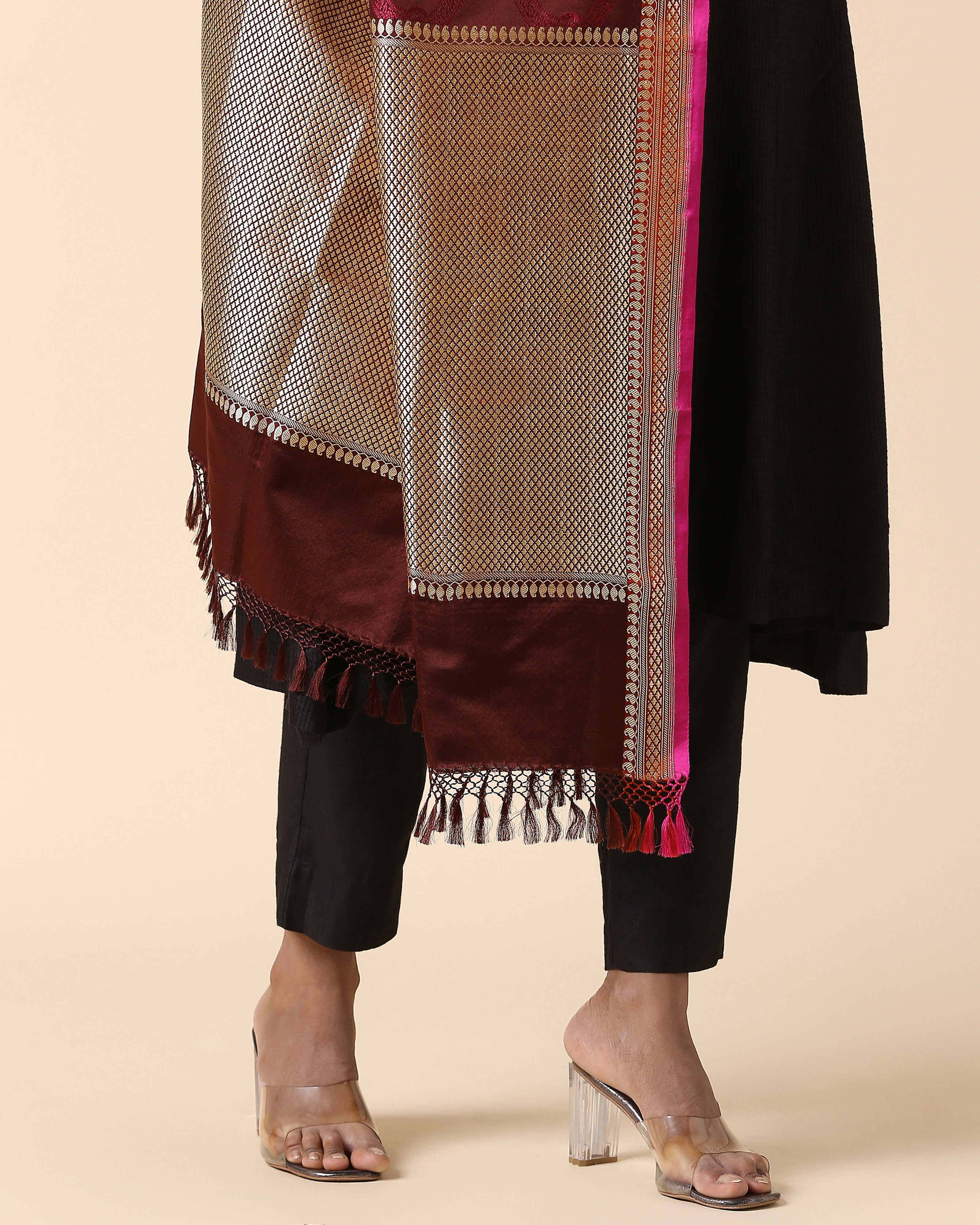 Kanisha Banarasi Tanchoi And Kadwa Silk Dupatta