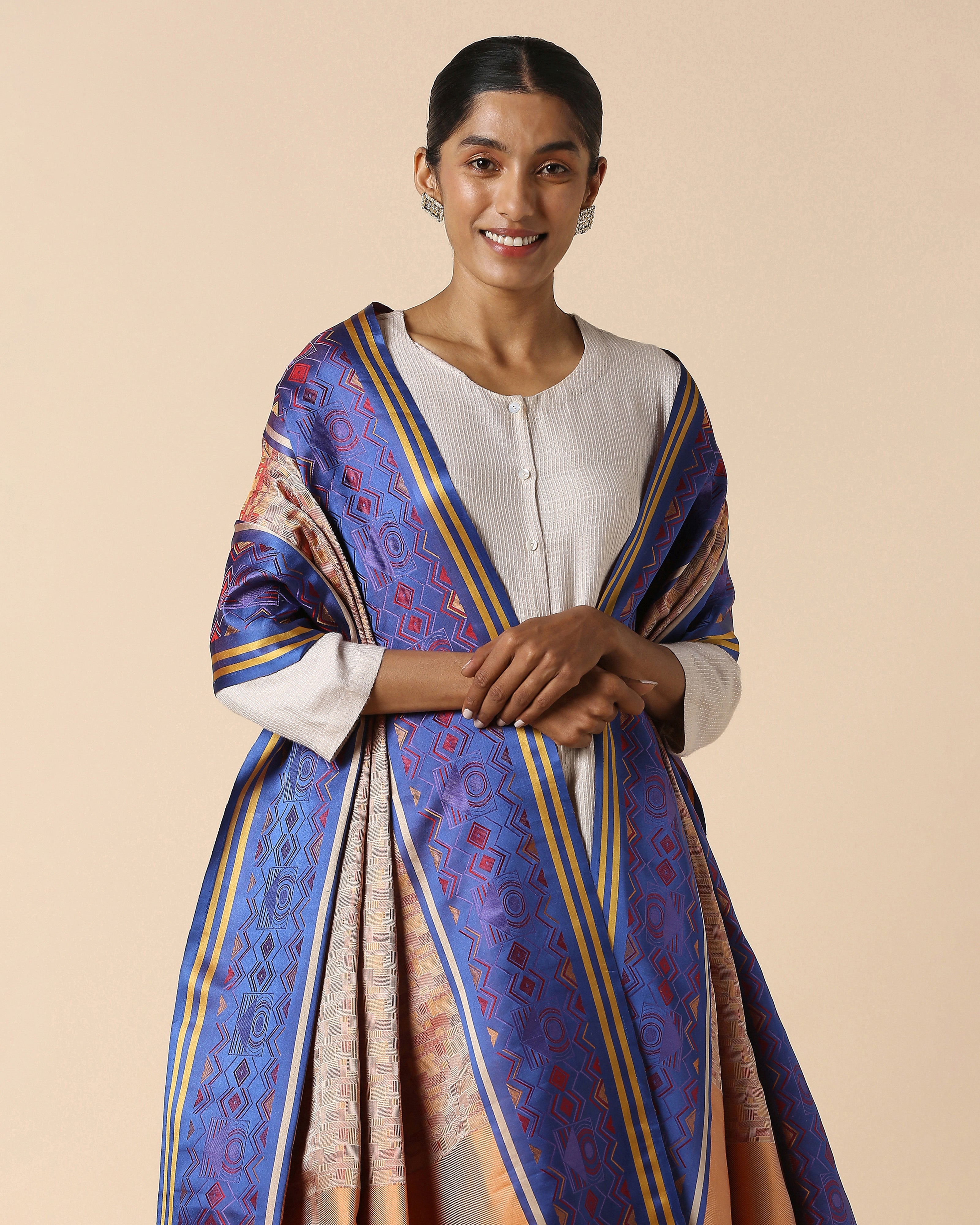 Soza Banarasi Tanchoi Silk Dupatta