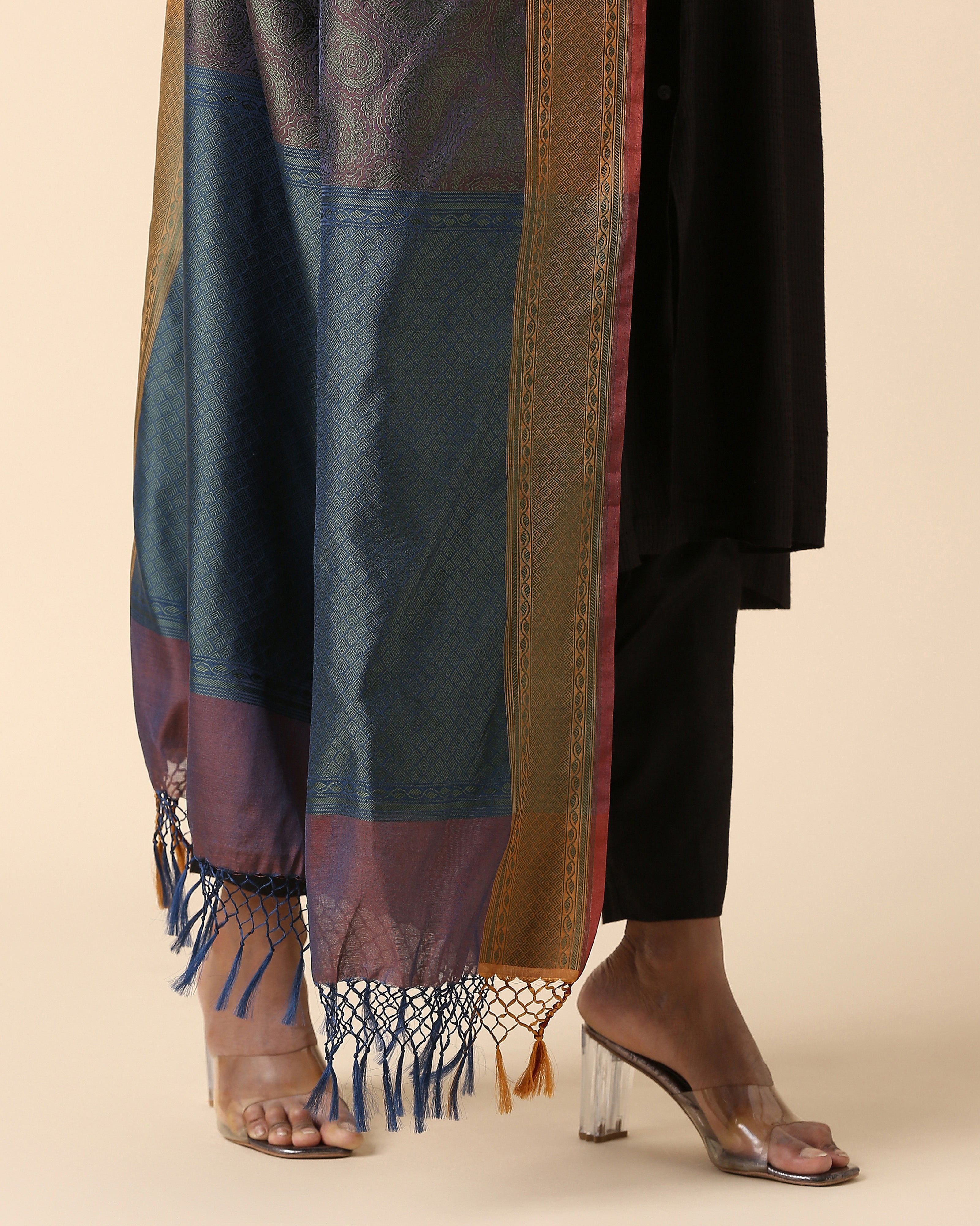 Nahid Banarasi Kadwa Silk Cotton Dupatta