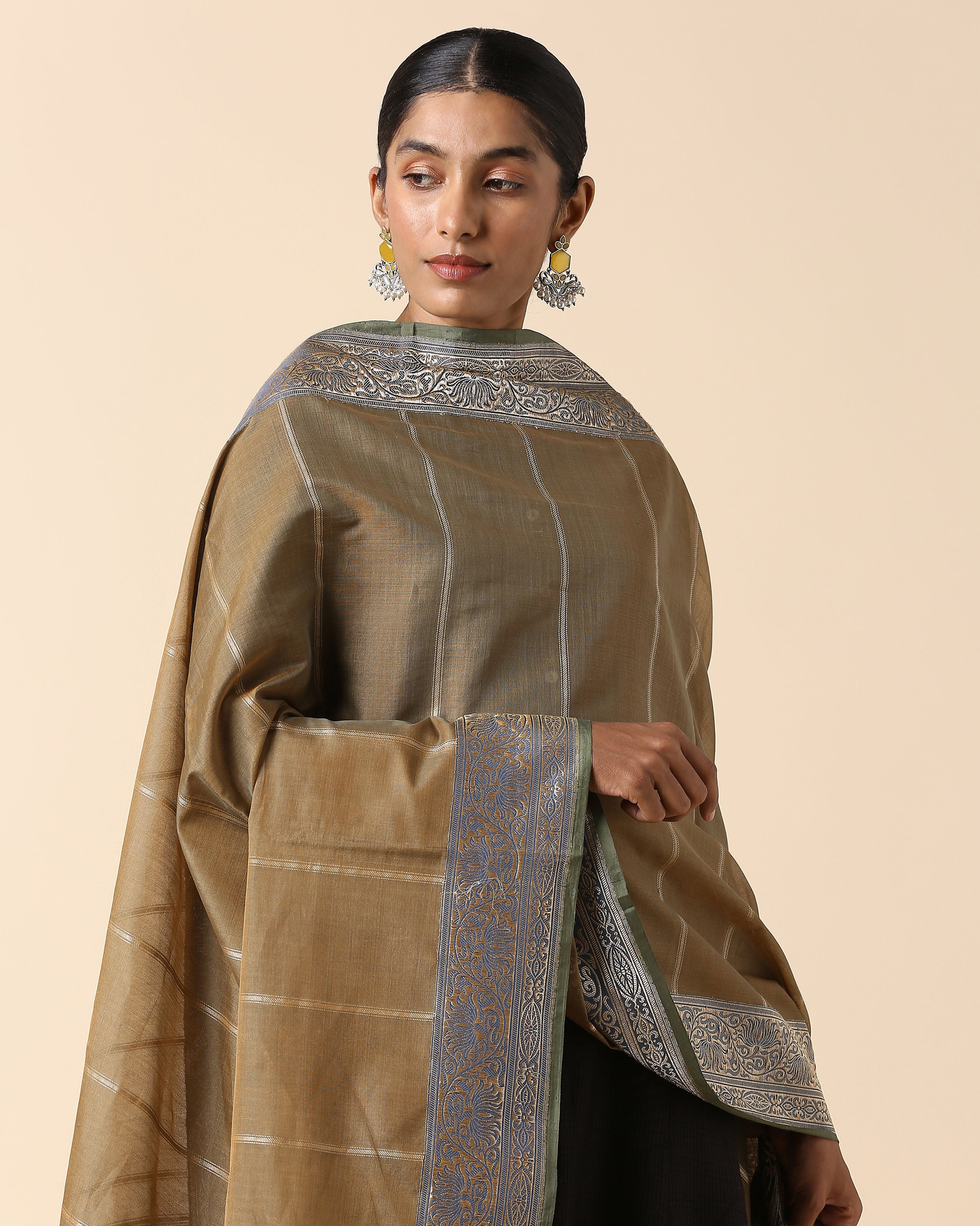 Gulzar Banarasi Kadwa Silk Cotton Dupatta