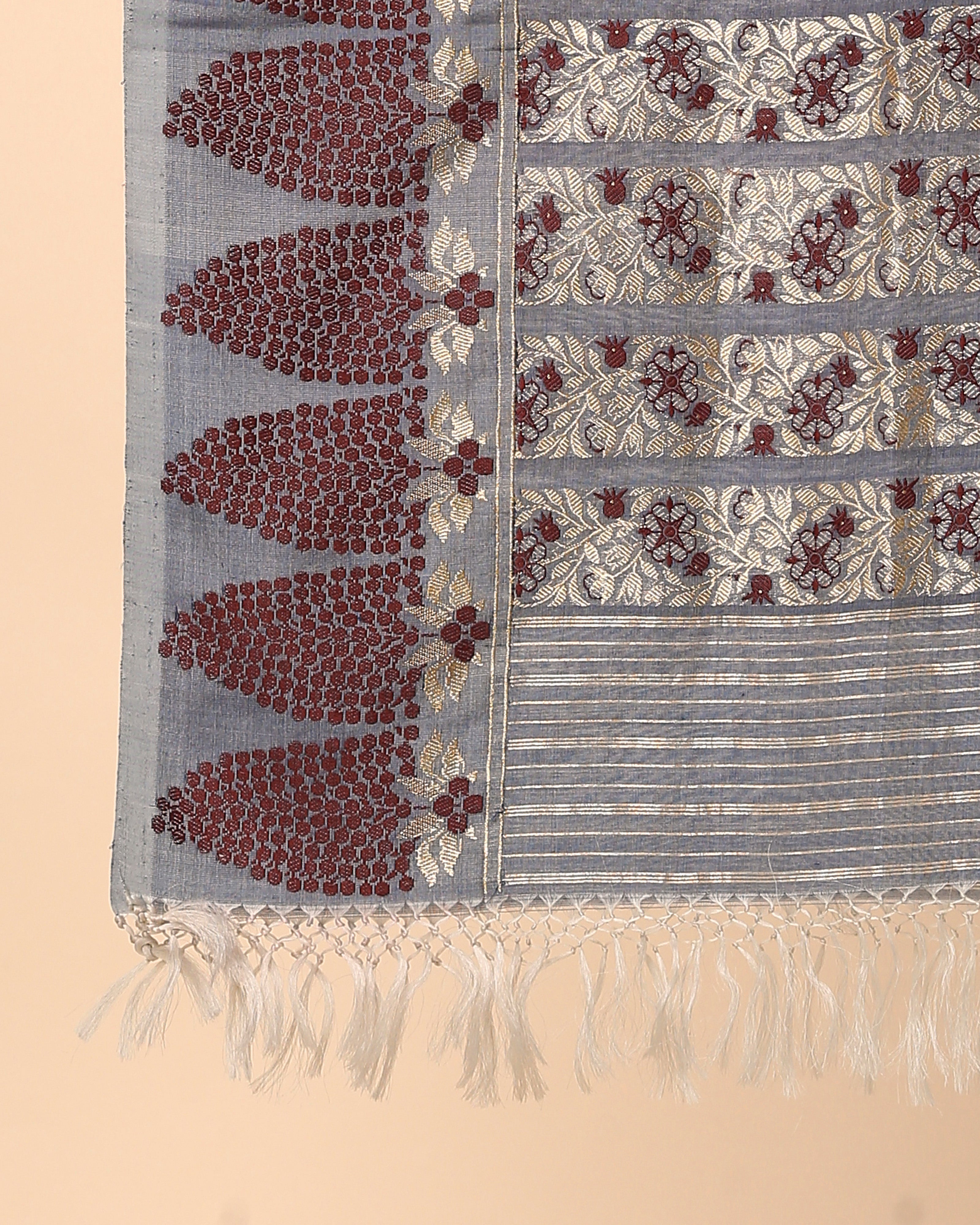 Sora Banarasi Kadwa Silk Cotton Dupatta