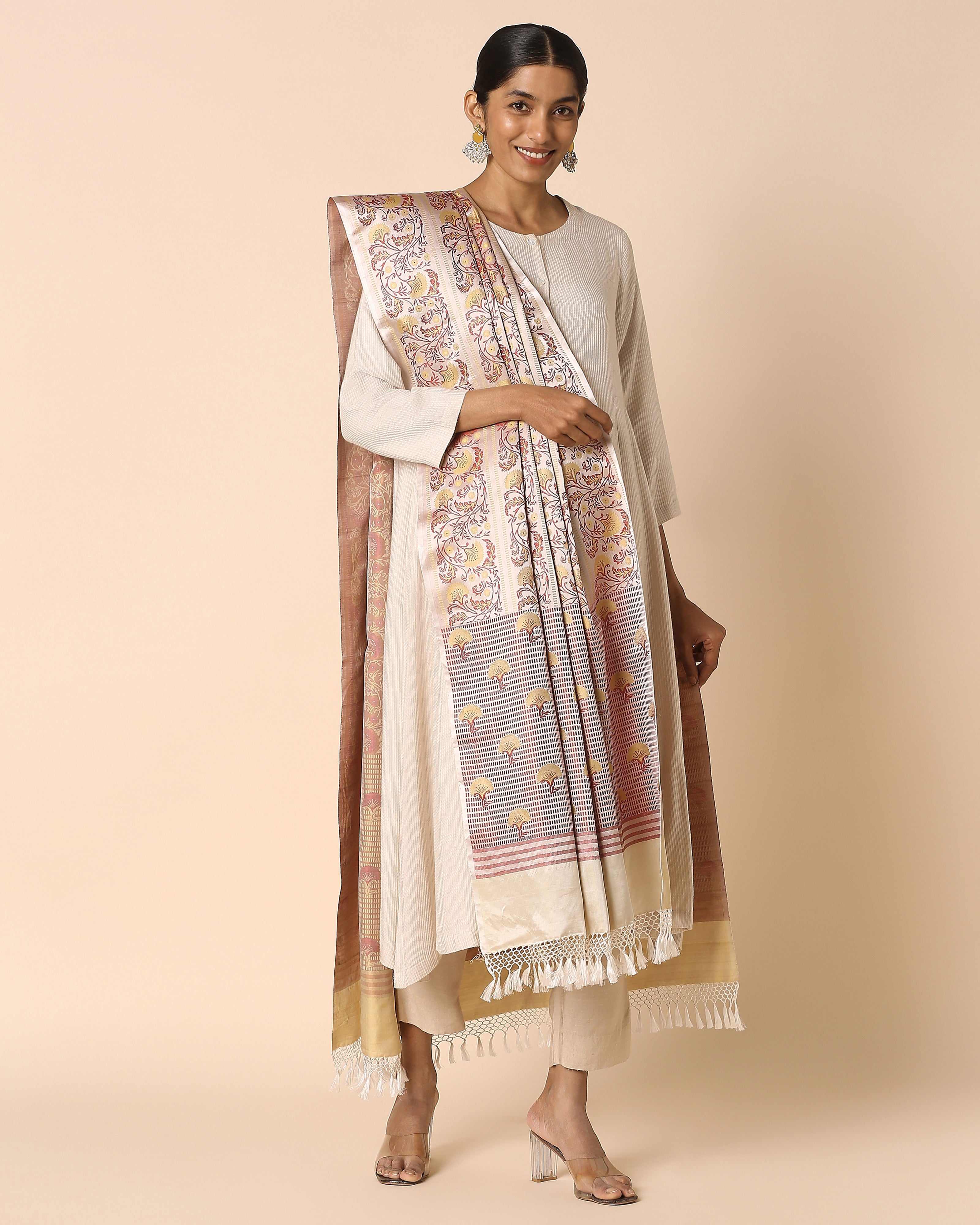 Misaki Banarasi Tanchoi Silk Dupatta