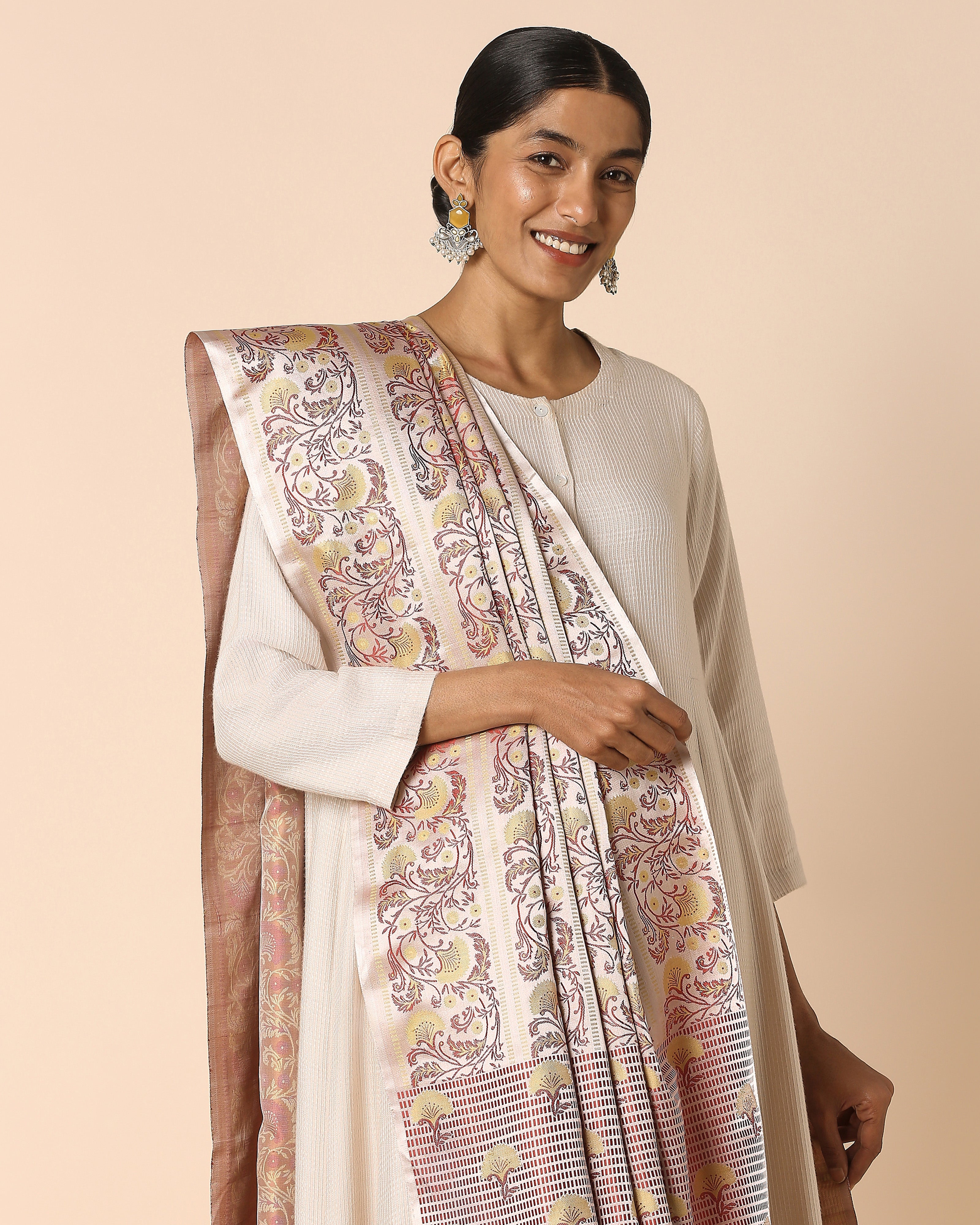 Misaki Banarasi Tanchoi Silk Dupatta