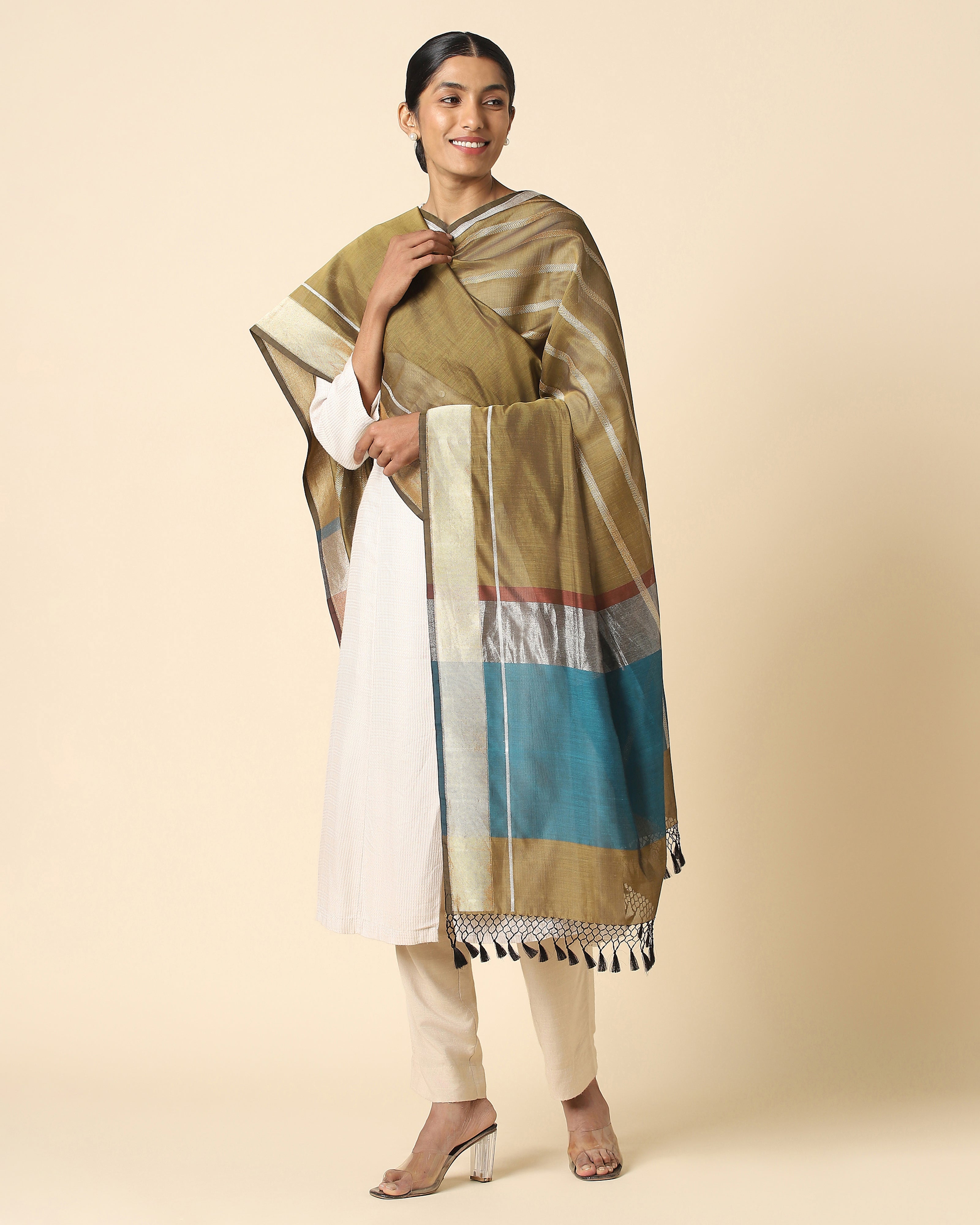 Freya Banarasi Kadwa Silk Cotton Dupatta