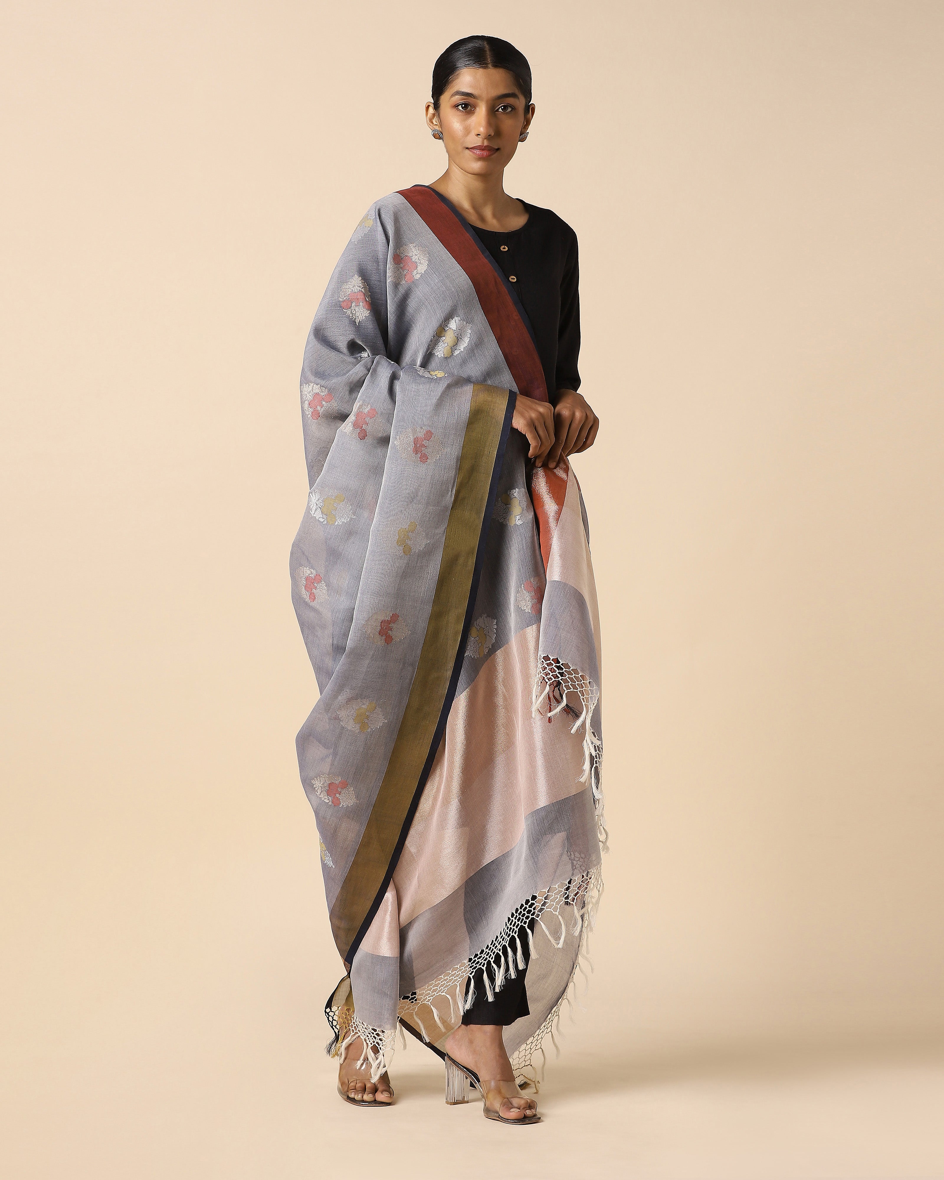 Olga Banarasi Jamdani Cotton Dupatta