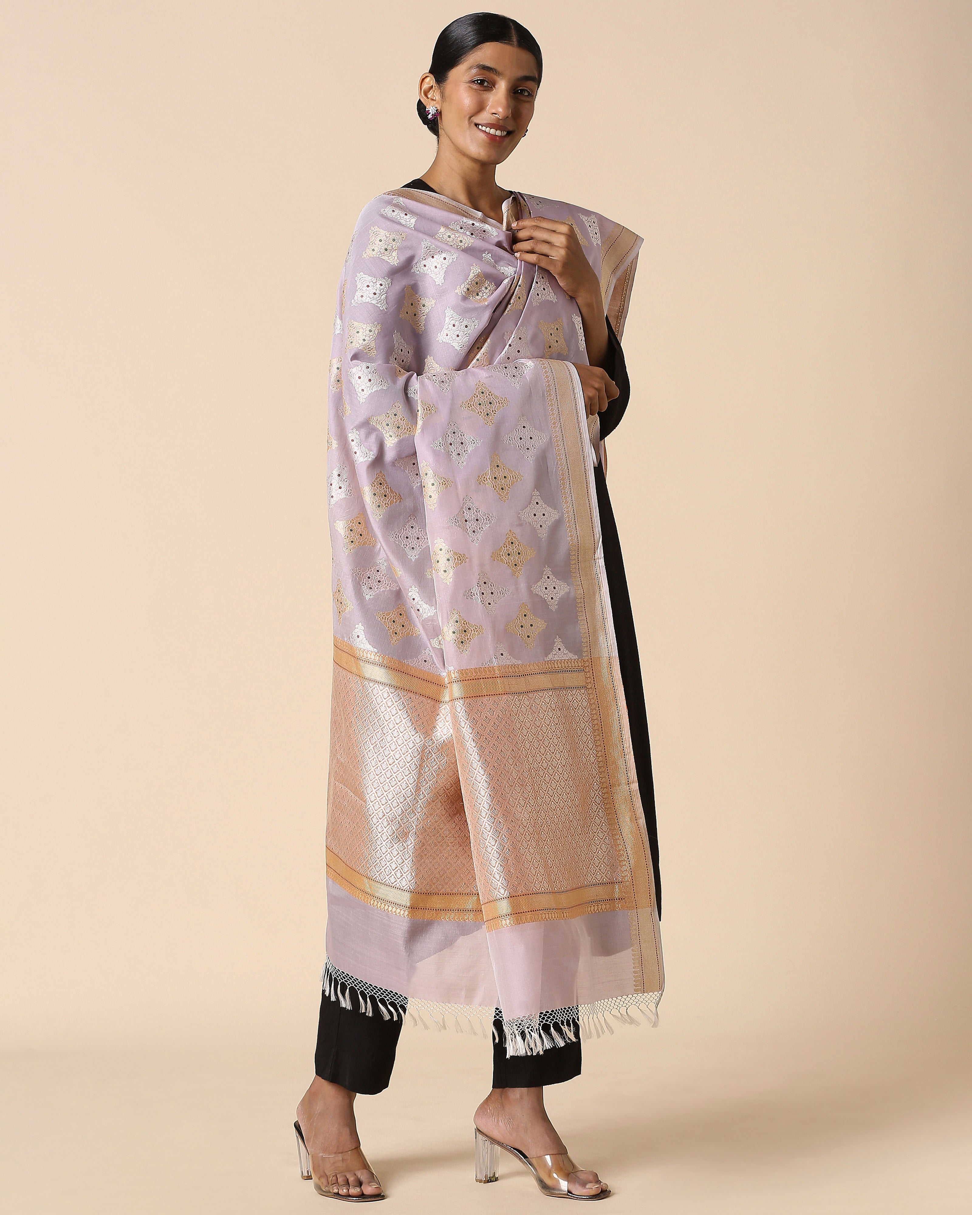 Fariz Banarasi Kadwa Silk Cotton Dupatta