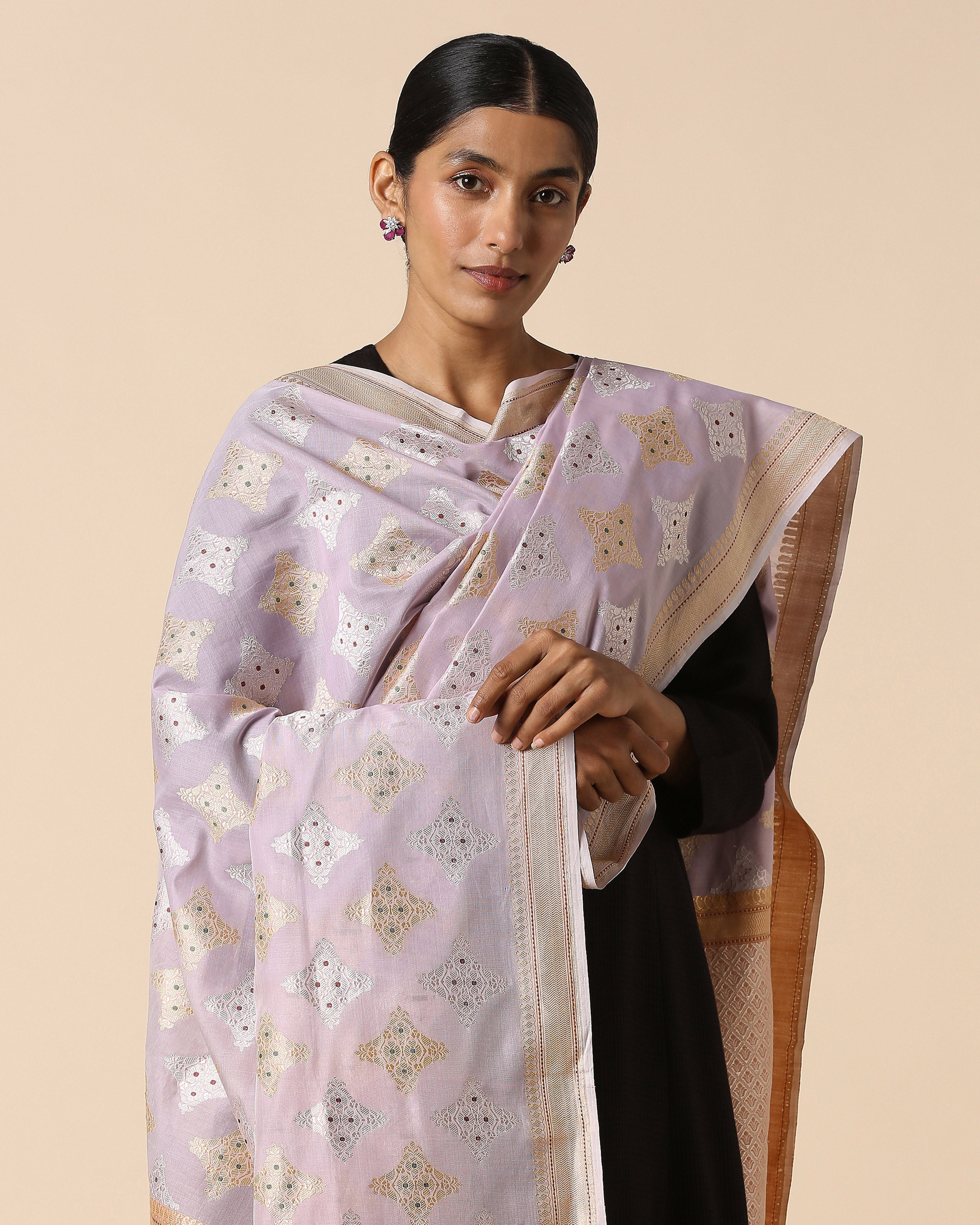 Fariz Banarasi Kadwa Silk Cotton Dupatta