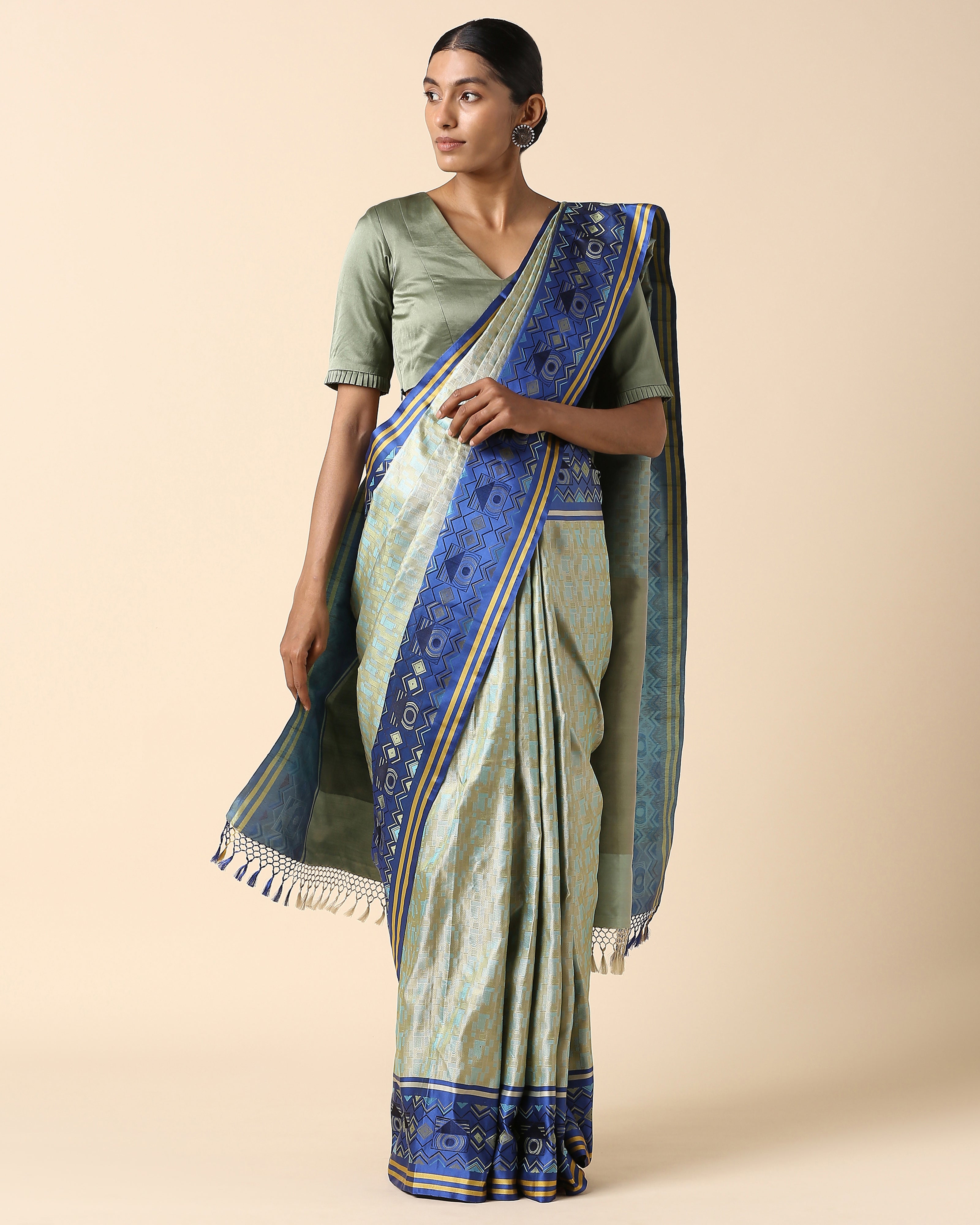 Soza Banarasi Tanchoi Silk Saree