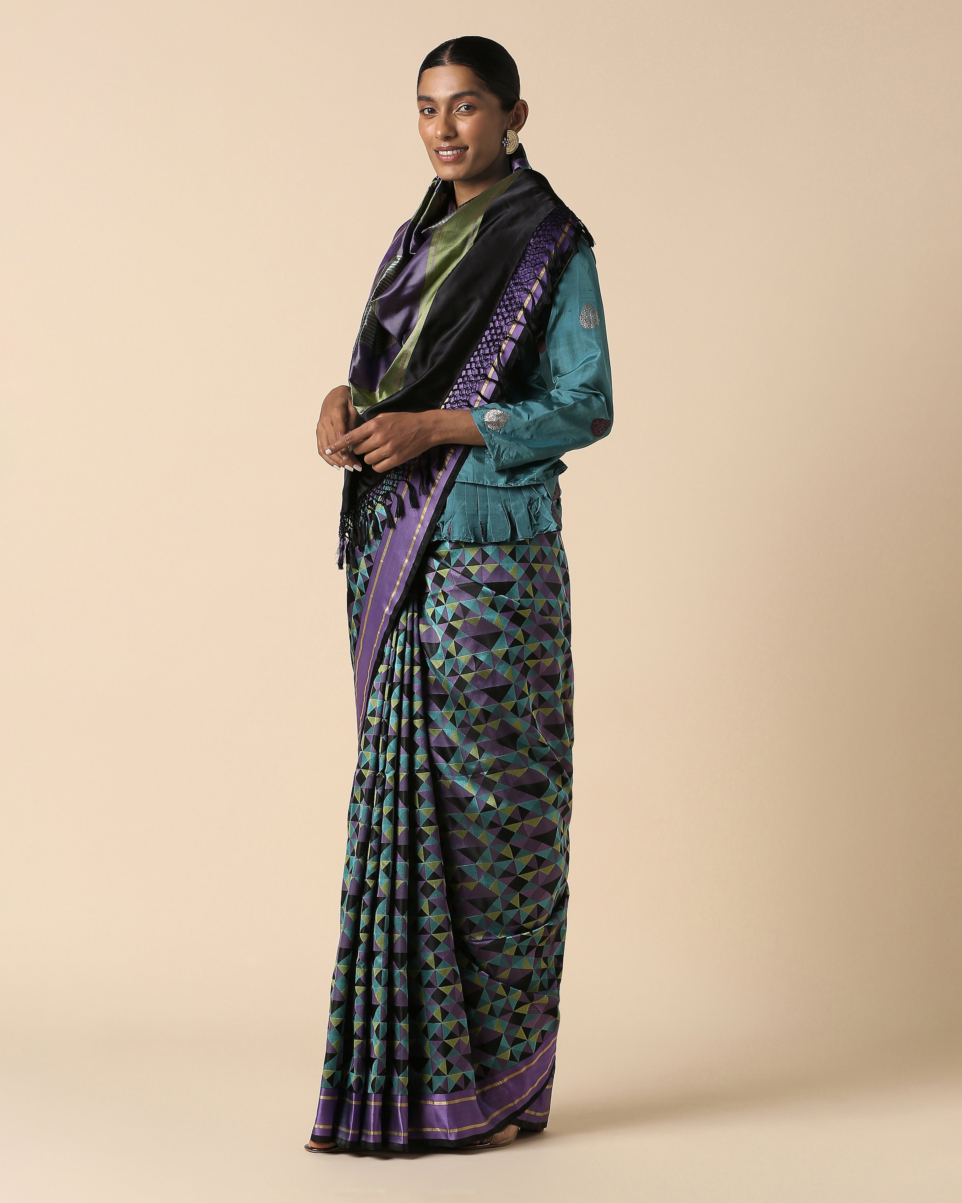 Claire Banarasi Tanchoi Silk Saree