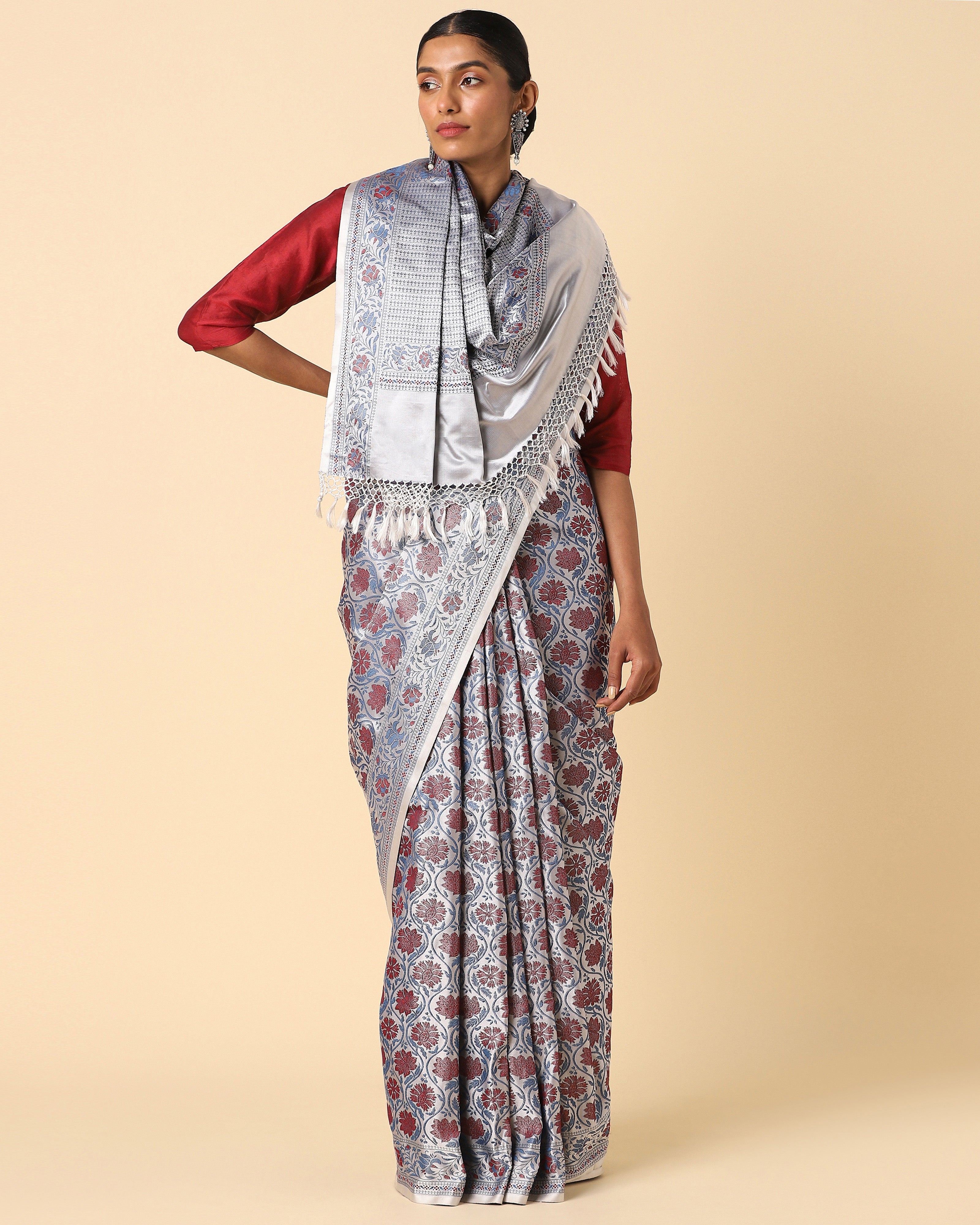 Jasper Banarasi Tanchoi Silk Saree