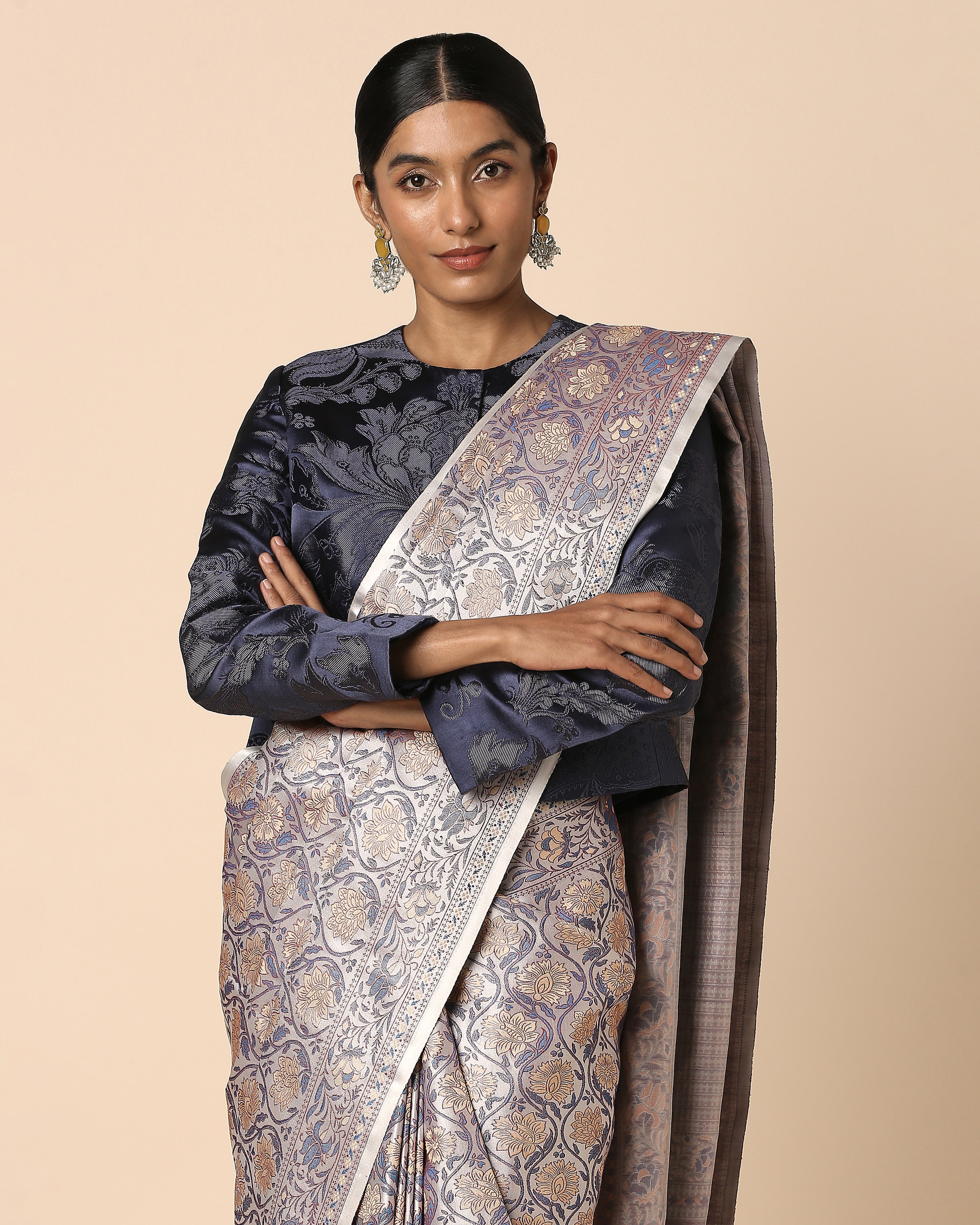 Jasper Banarasi Tanchoi Silk Saree