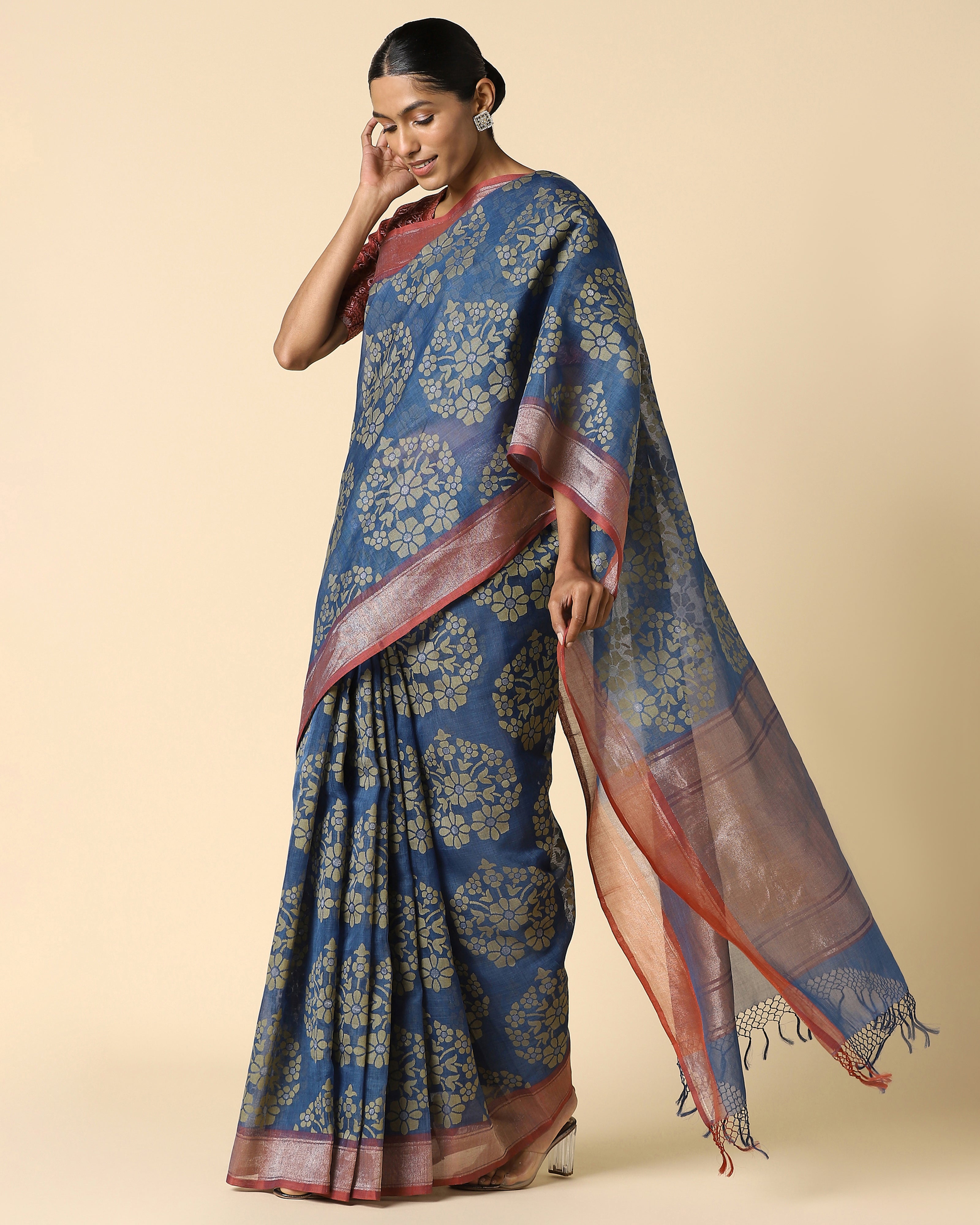 Adrin Banarasi Jamdani Cotton Saree