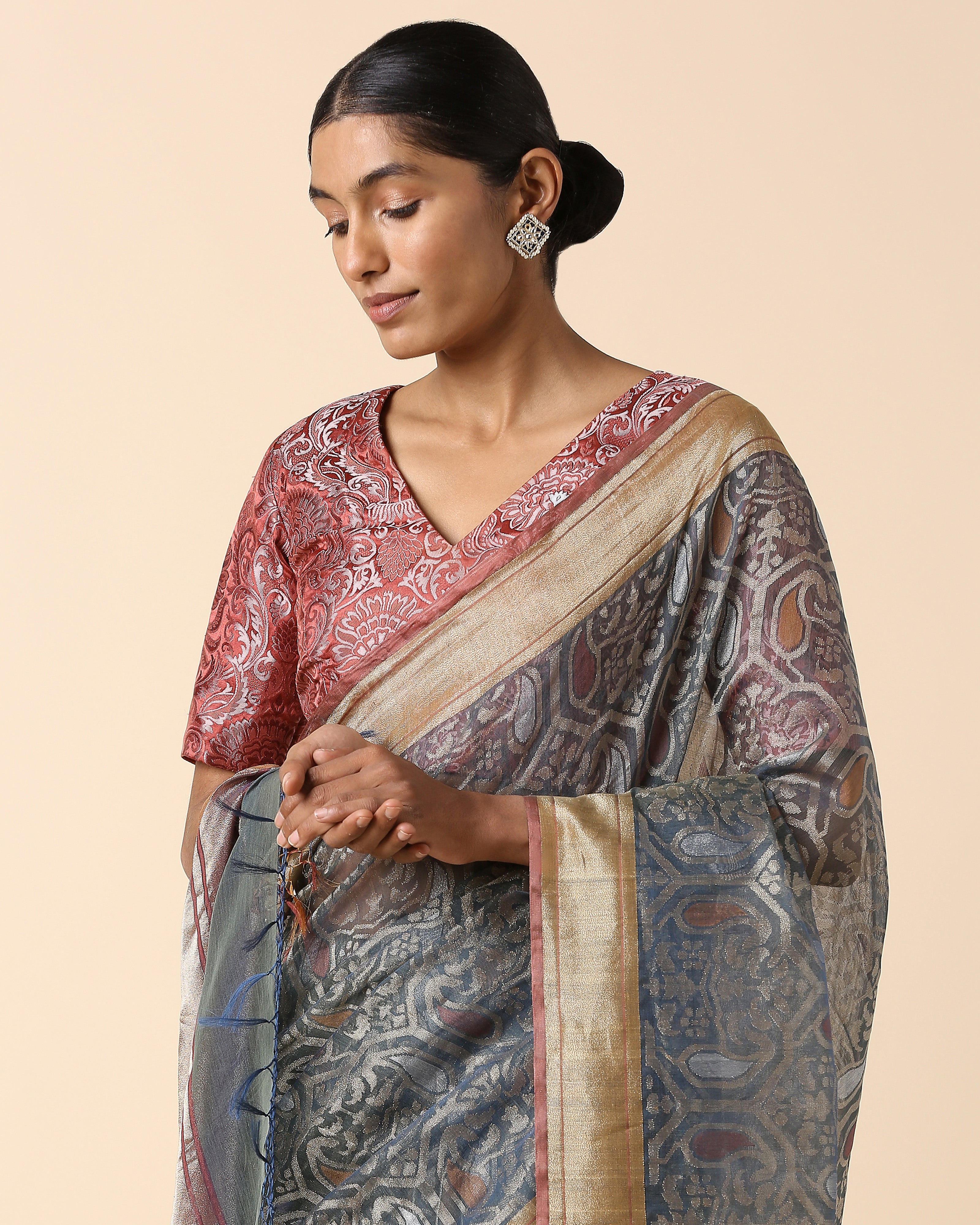 Keyani Banarasi Jamdani Silk Cotton Saree