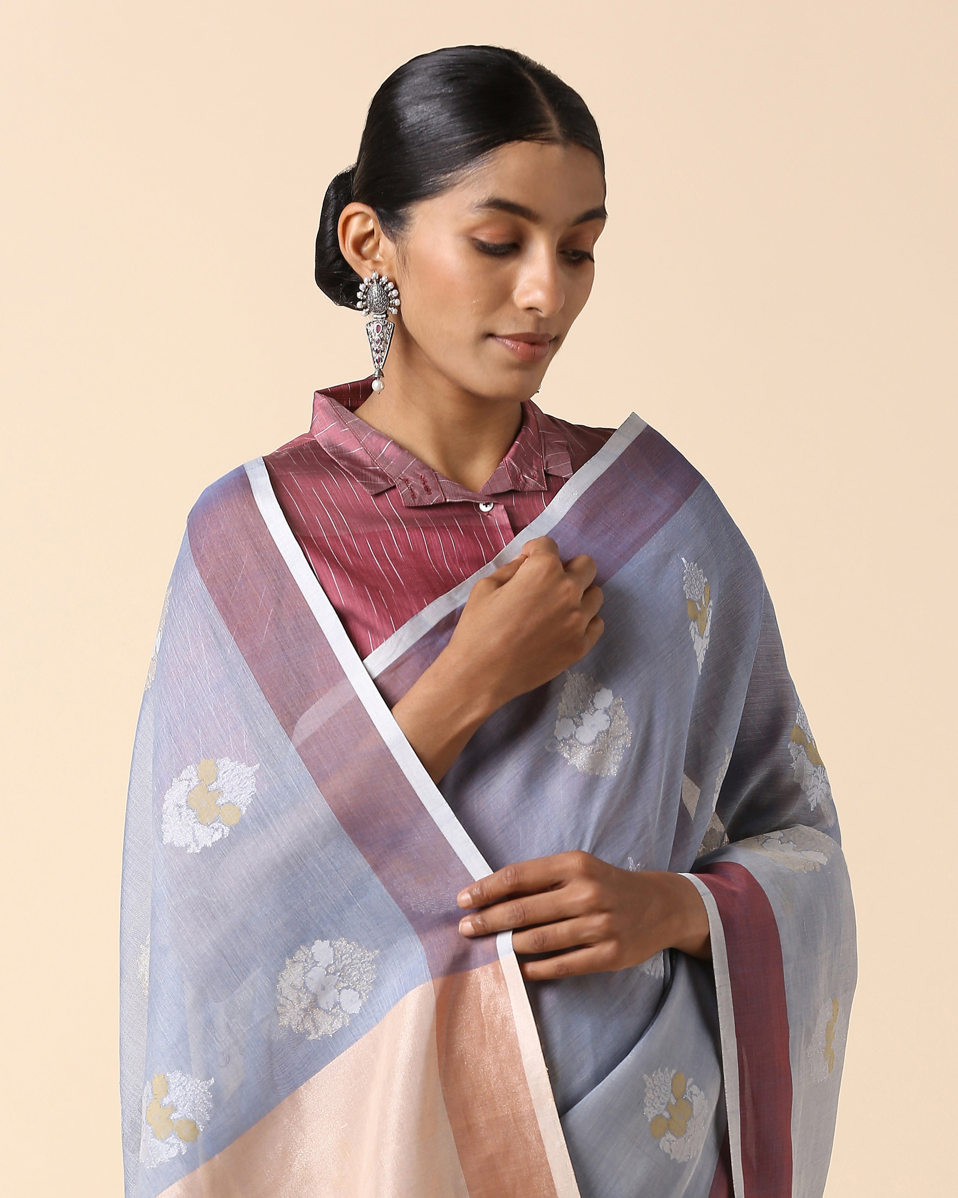 Olga Banarasi Jamdani Cotton Saree