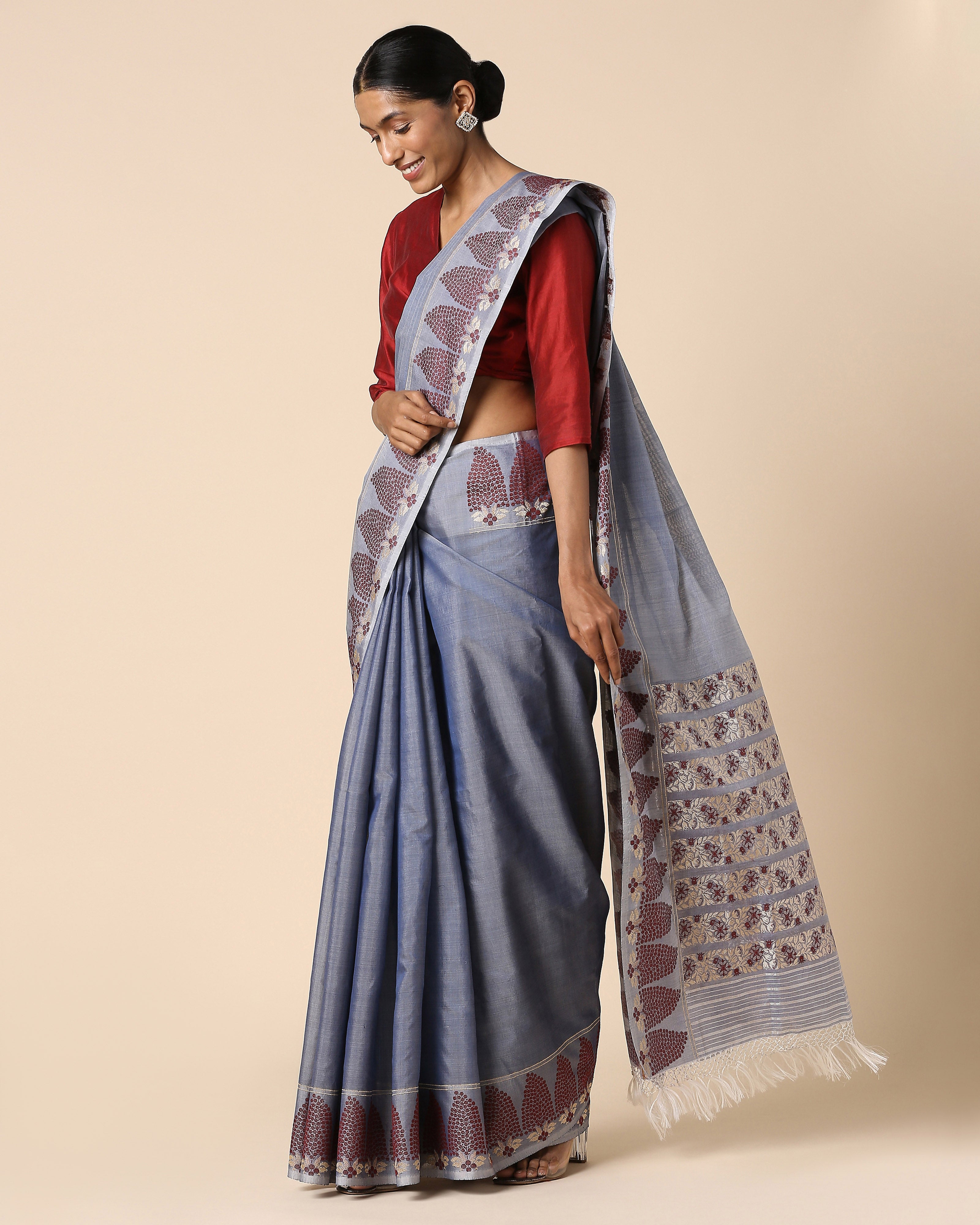 Sora Banarasi Kadwa Silk Cotton Saree