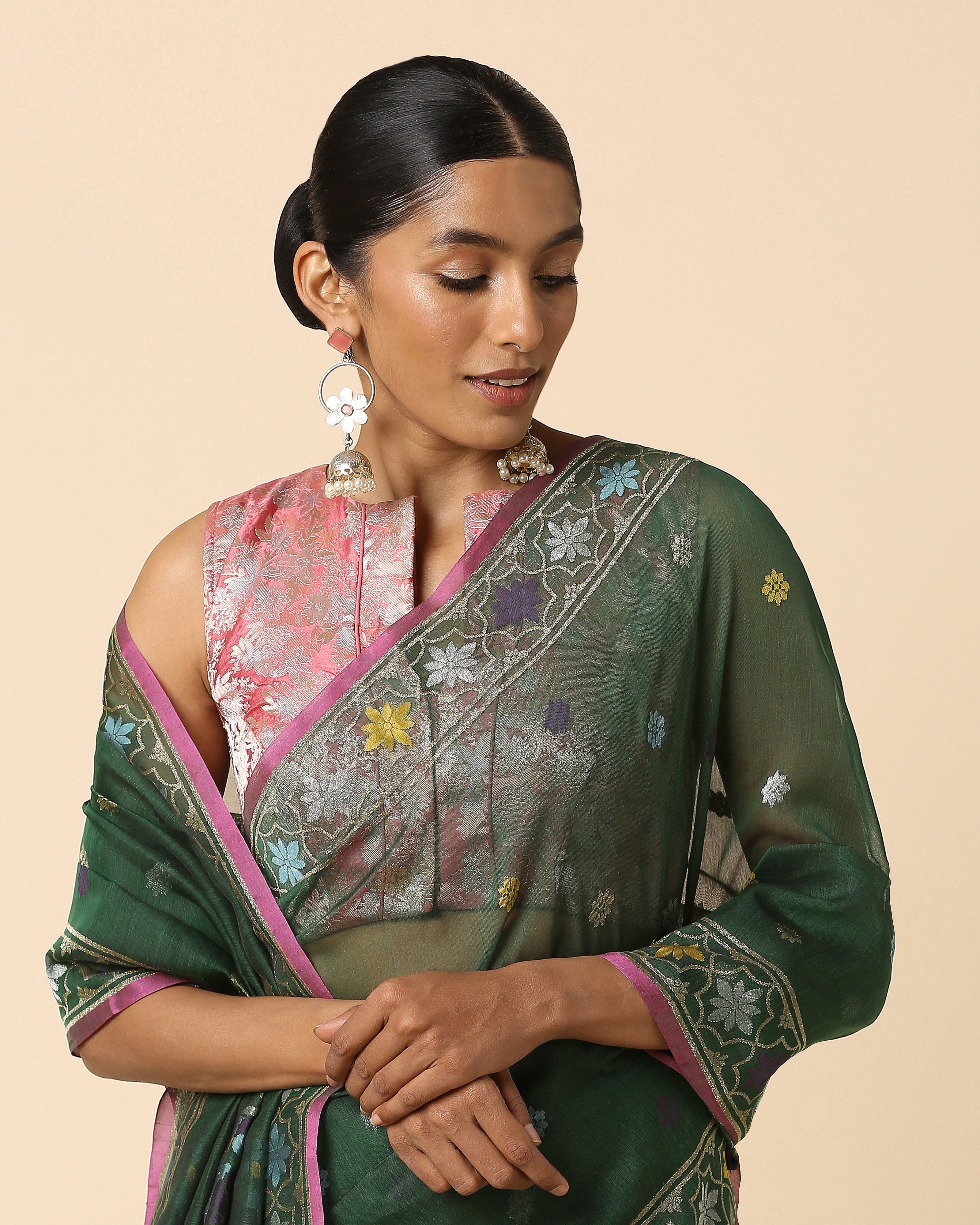 Pradha Banarasi Jamdani Silk Cotton Saree