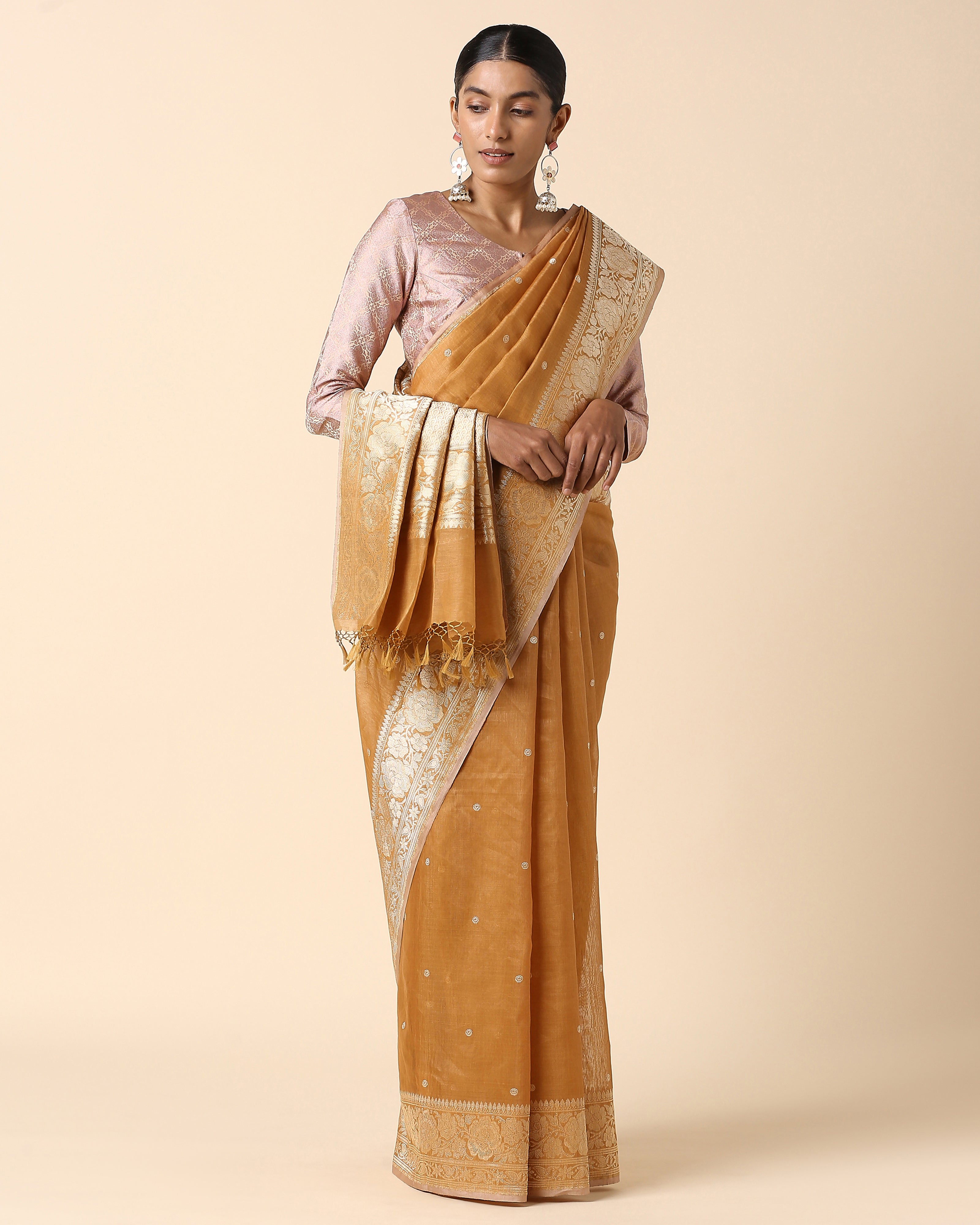 Snigdha Banarasi Kadwa Silk Linen Saree